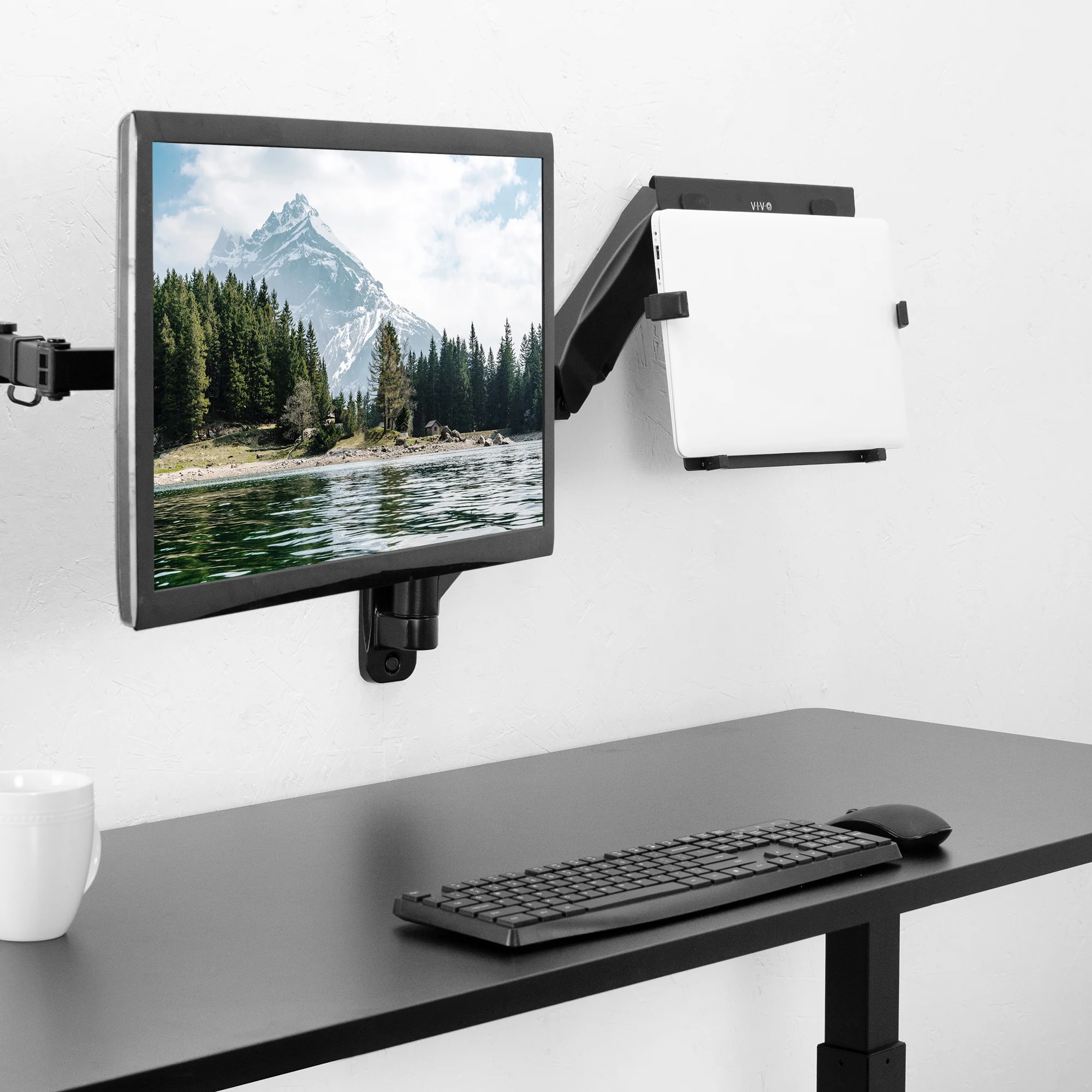 Pneumatic Arm Single Laptop Wall Mount - Image 10