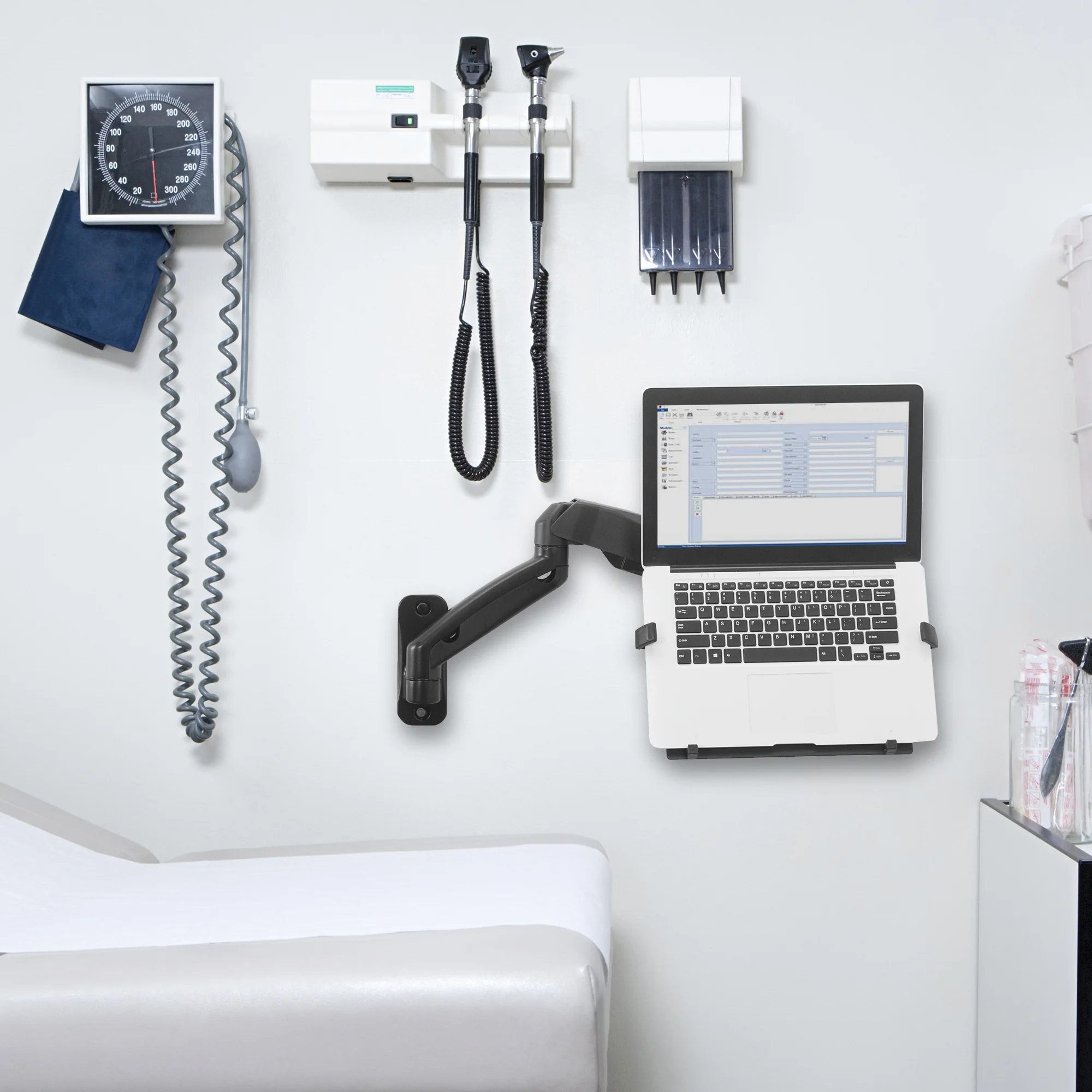 Pneumatic Arm Single Laptop Wall Mount - Image 11