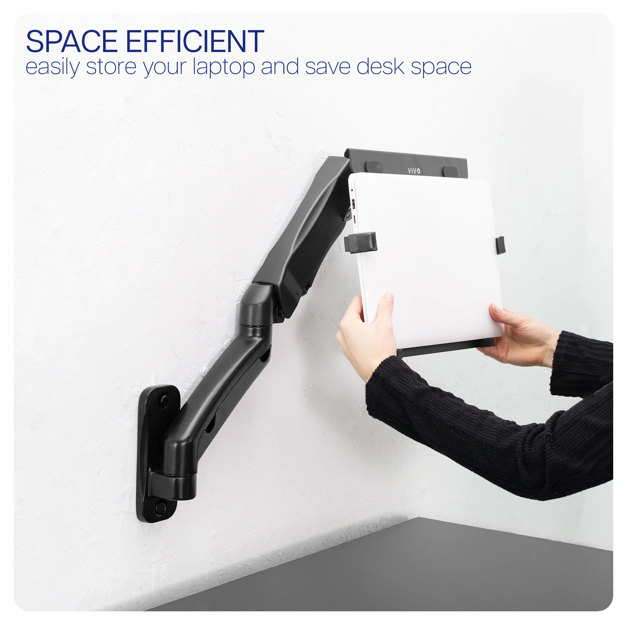 Pneumatic Arm Single Laptop Wall Mount - Image 9