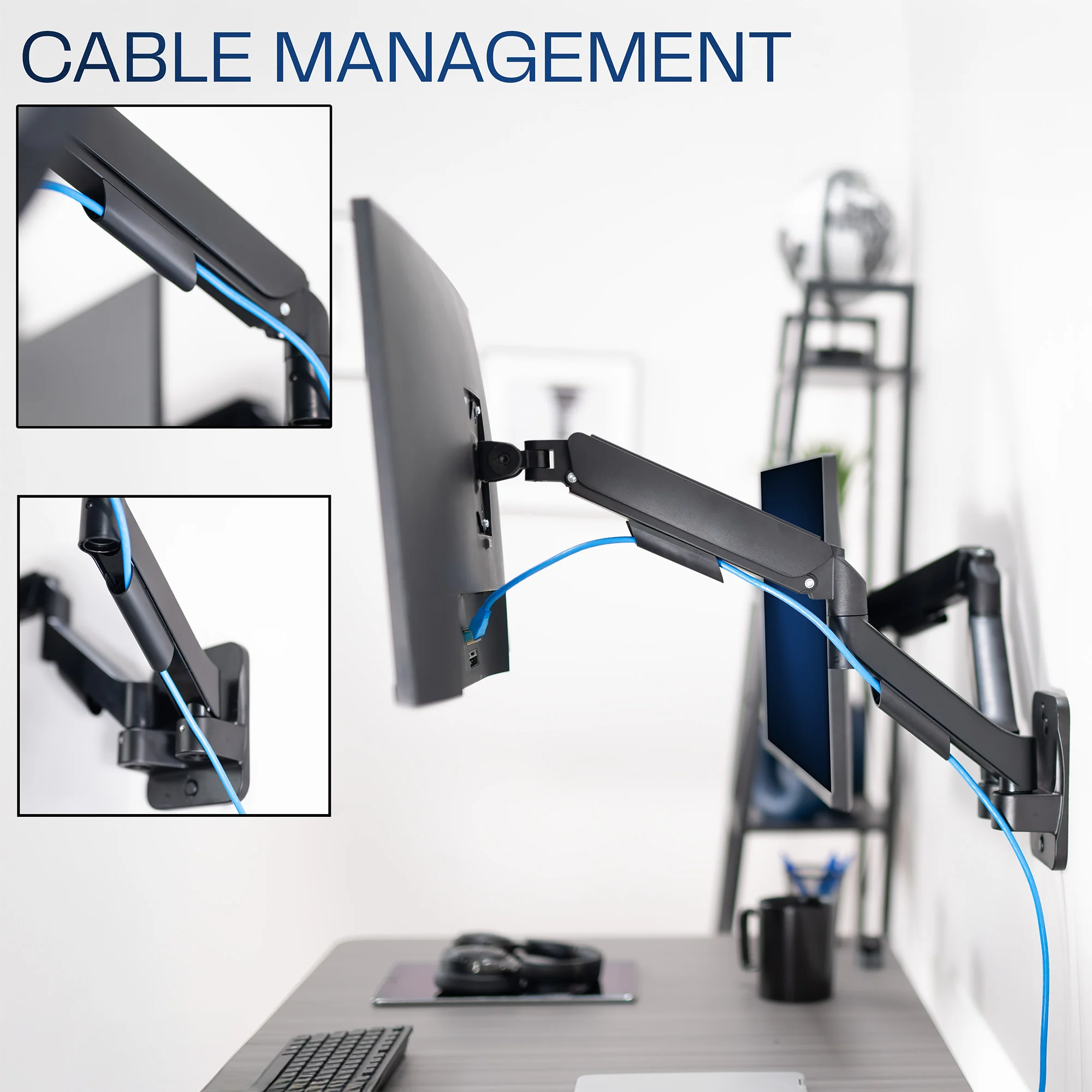 Pneumatic Arm Dual 17" to 32" Monitor Wall Mount - Image 8