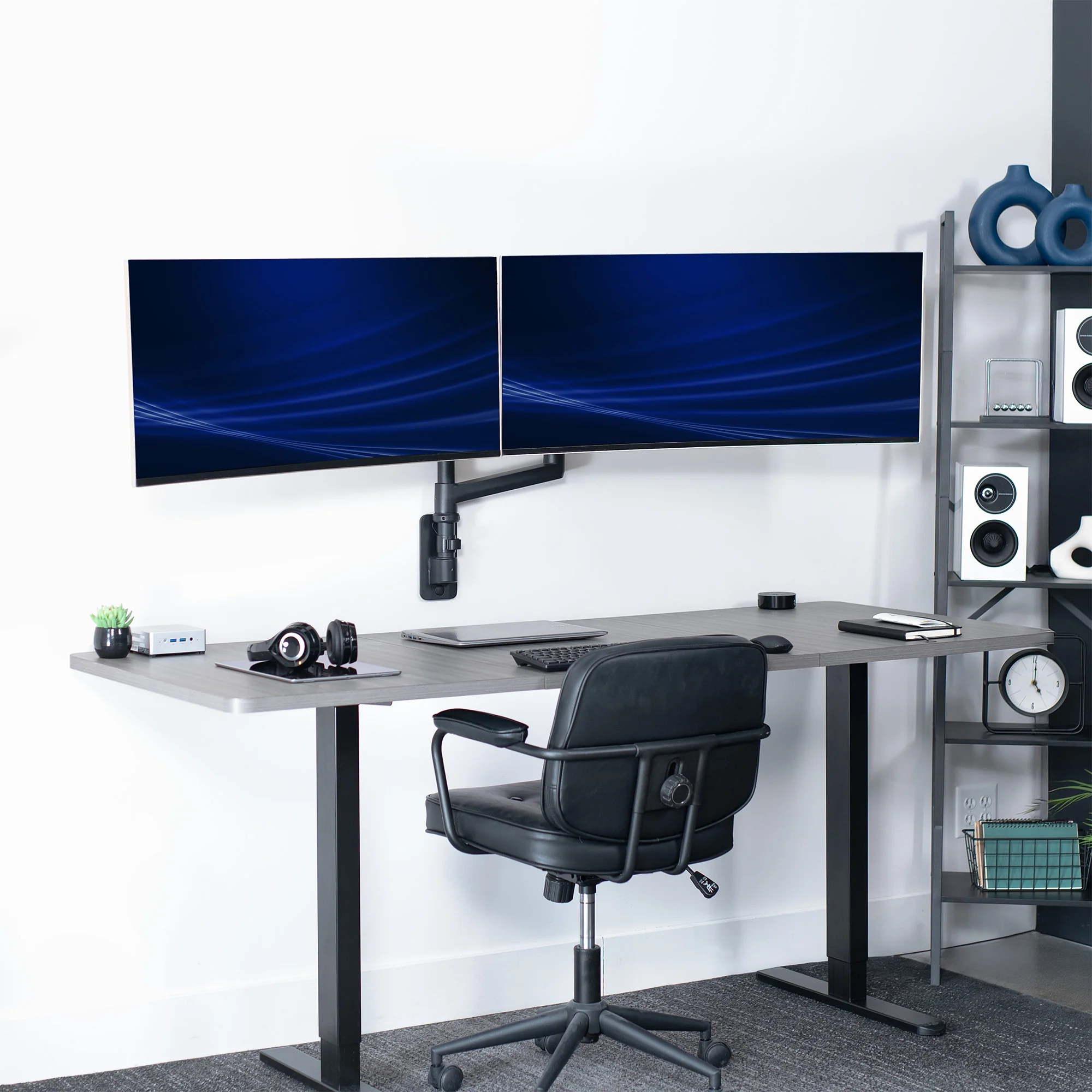 Pneumatic Arm Dual Ultrawide Monitor Wall Mount - Image 7