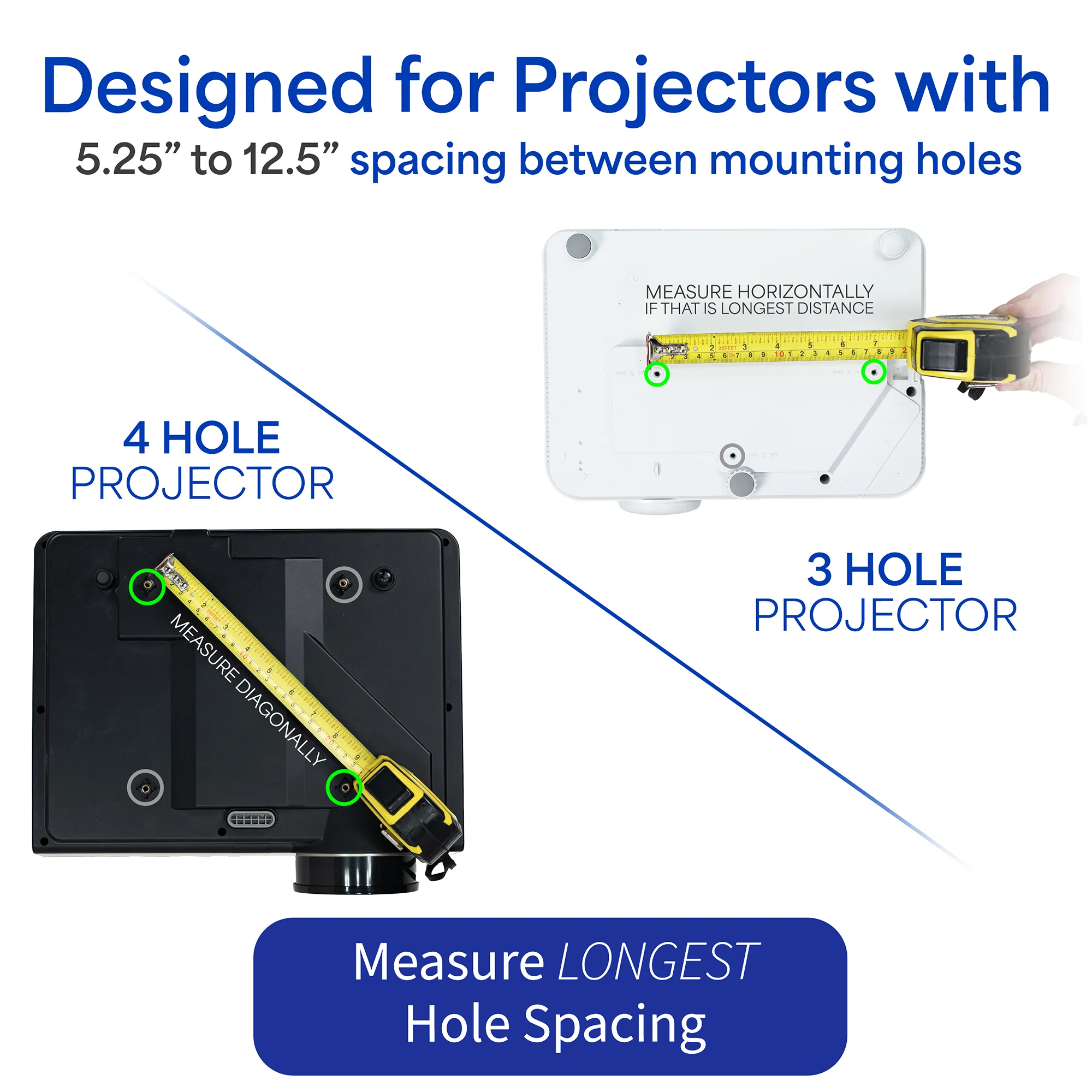White Universal Drop Ceiling Projector Mount - Image 6