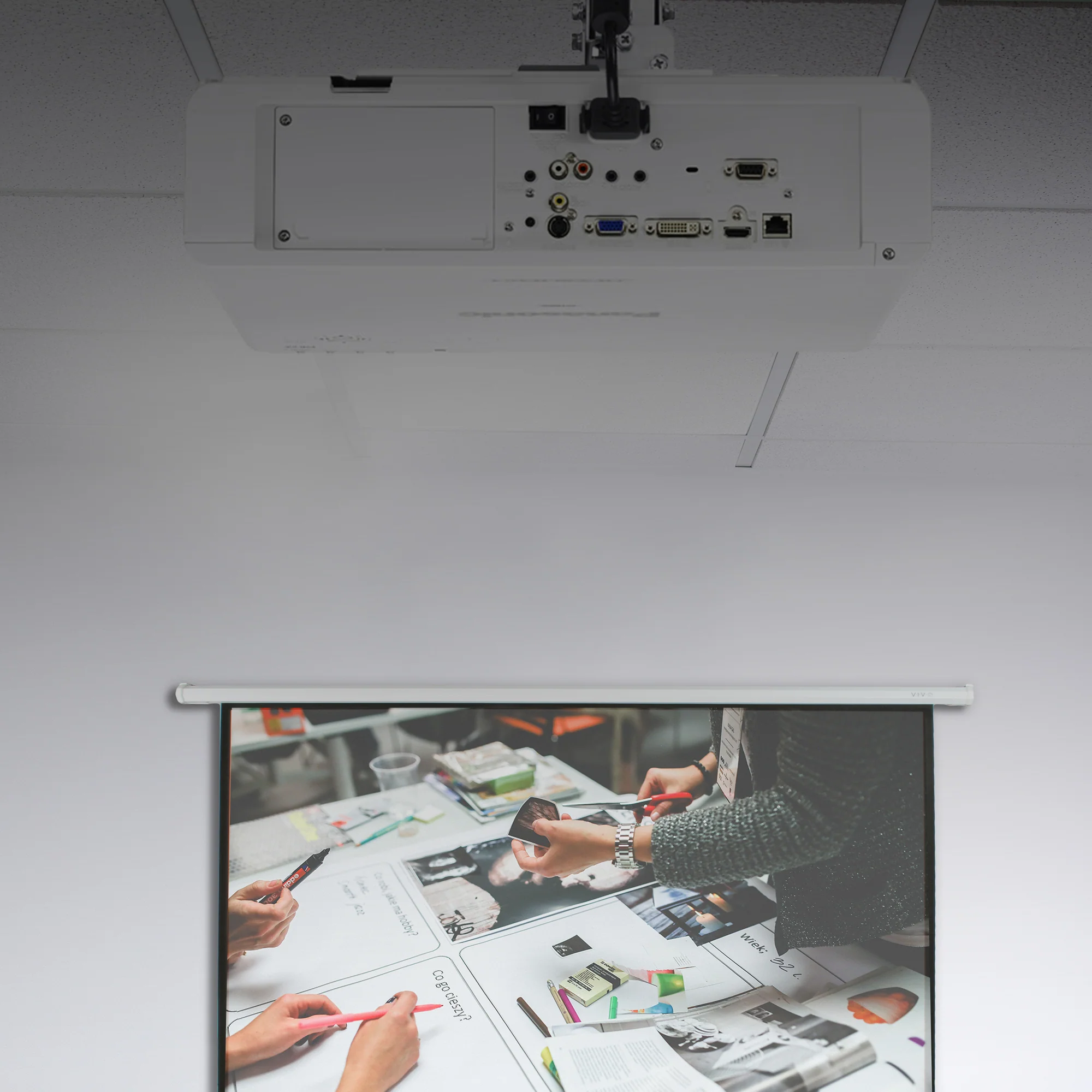 White Universal Drop Ceiling Projector Mount - Image 7