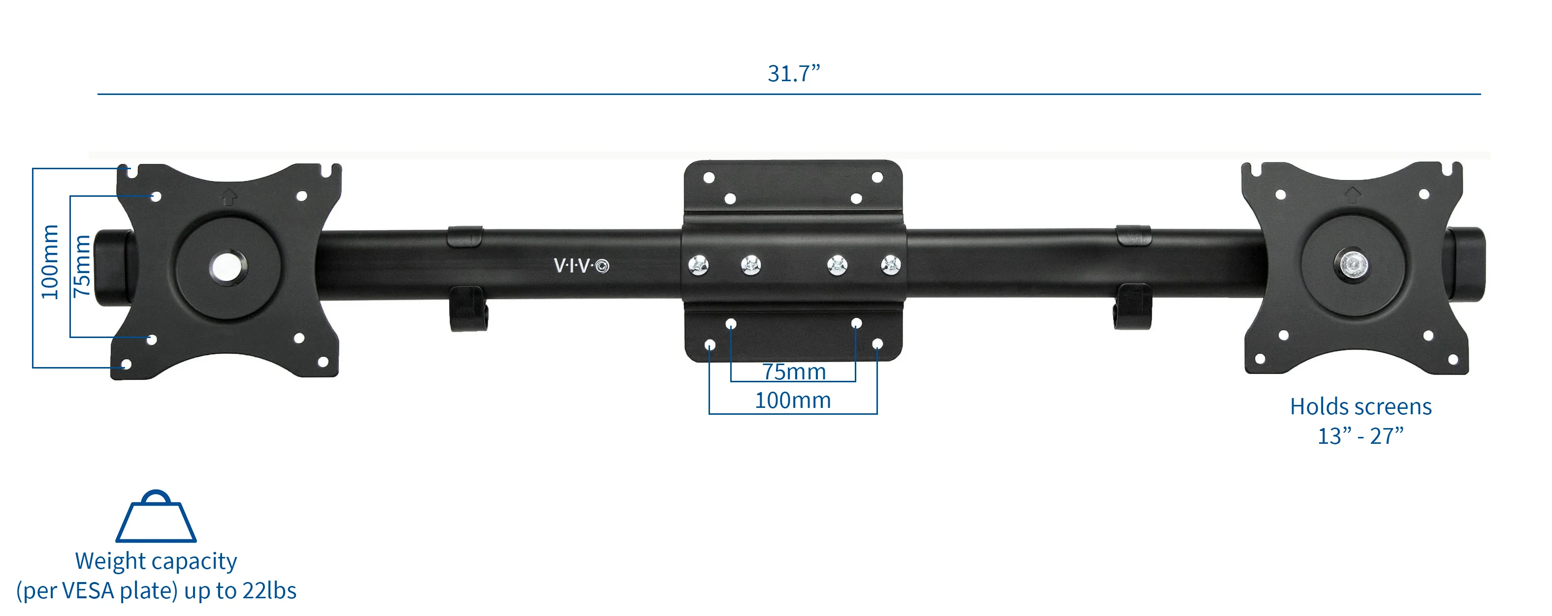 VESA Adapter Bracket for 2 Monitor Screens - Image 3
