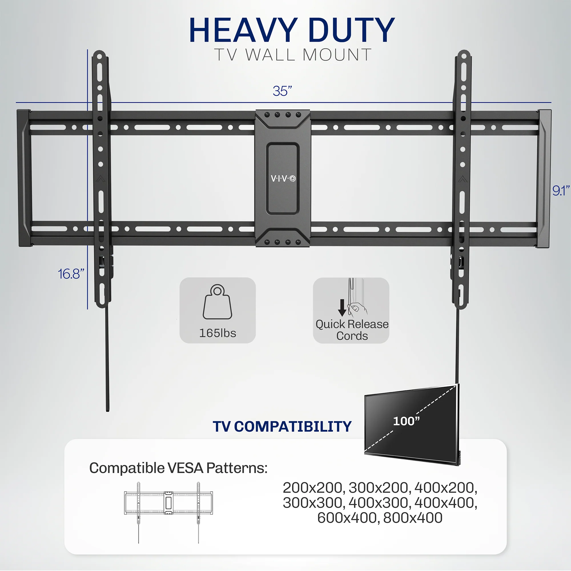 Extra Large Wall Mount for 43" to 100" TVs - Image 11