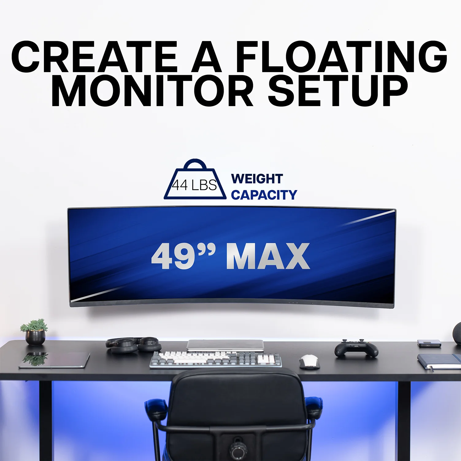 Low Profile Ultrawide Monitor Wall Mount - Up to 49" Screens - Image 6