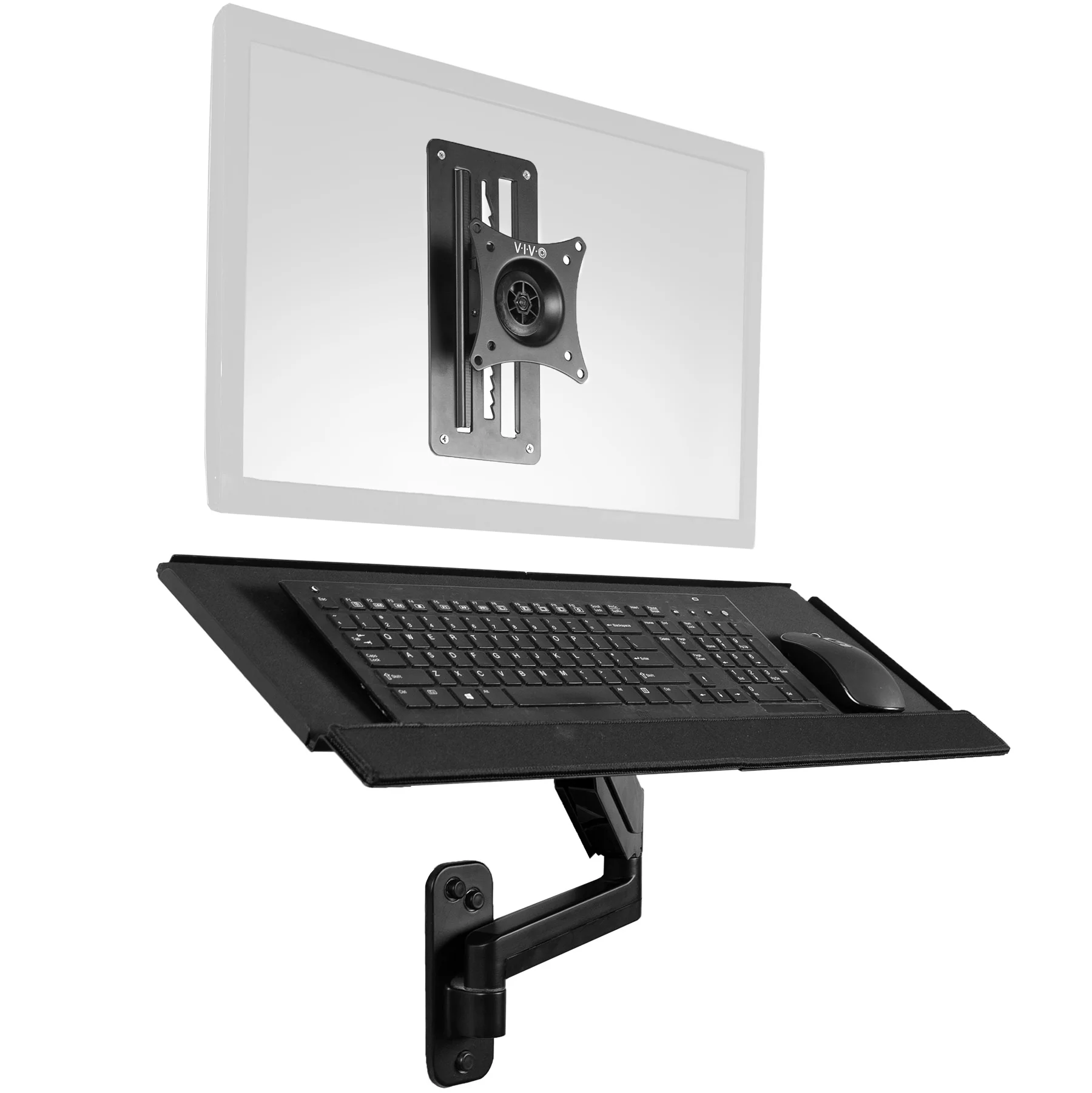 Single 17" to 32" Monitor Wall Mount + Keyboard Tray Wall Mount - Image 11