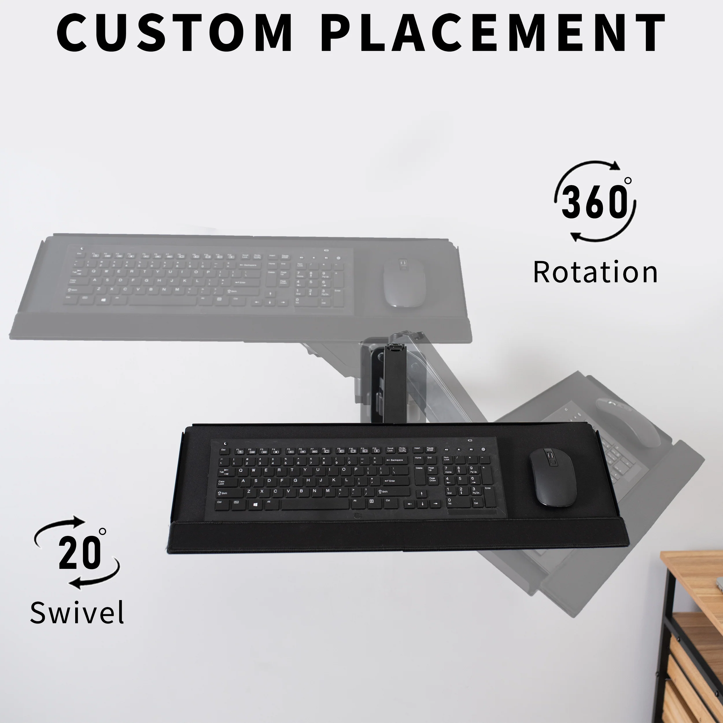 Single 17" to 32" Monitor Wall Mount + Keyboard Tray Wall Mount - Image 8