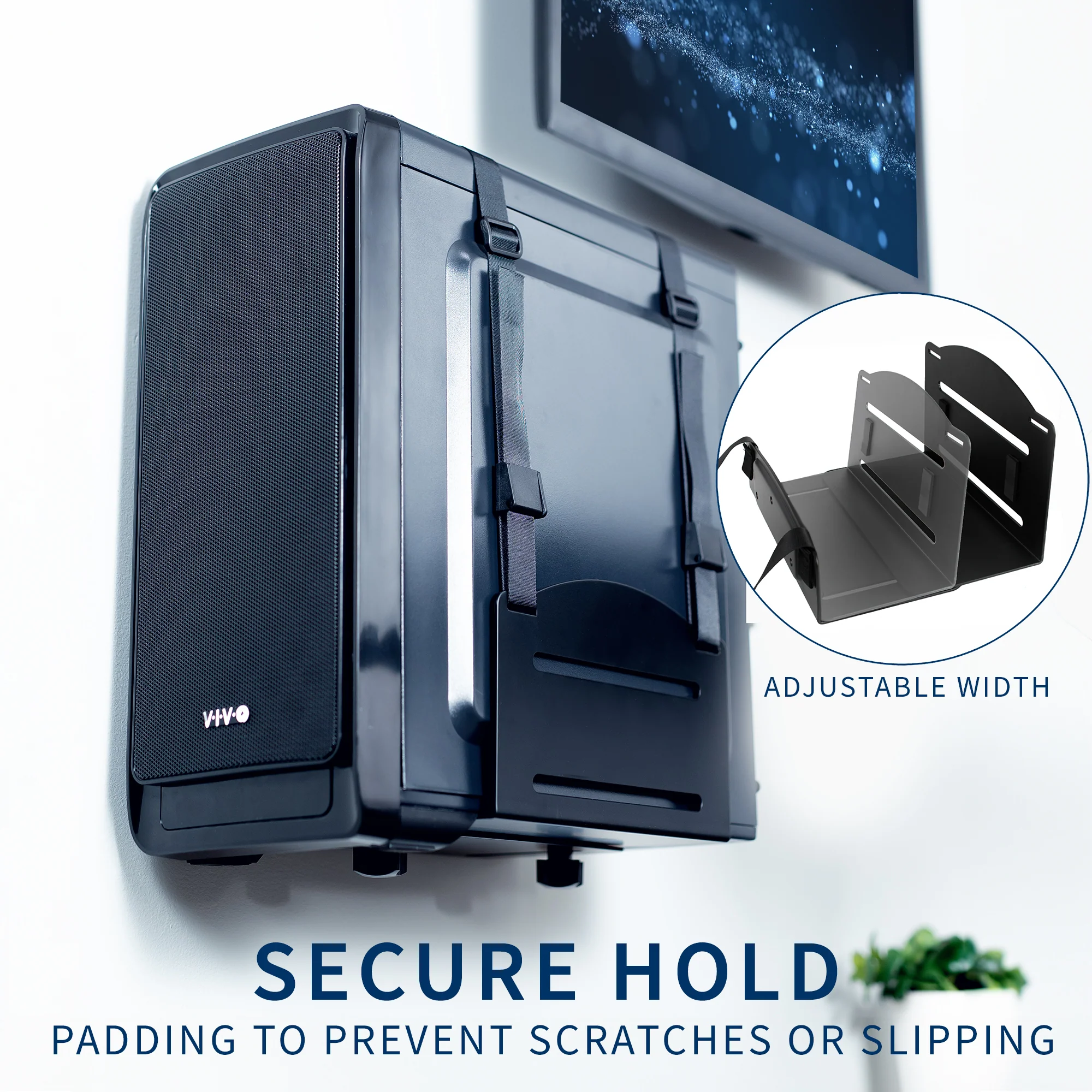 Single 17" to 32" Monitor Wall Mount + Keyboard Tray Wall Mount + PC Wall Mount - Image 6