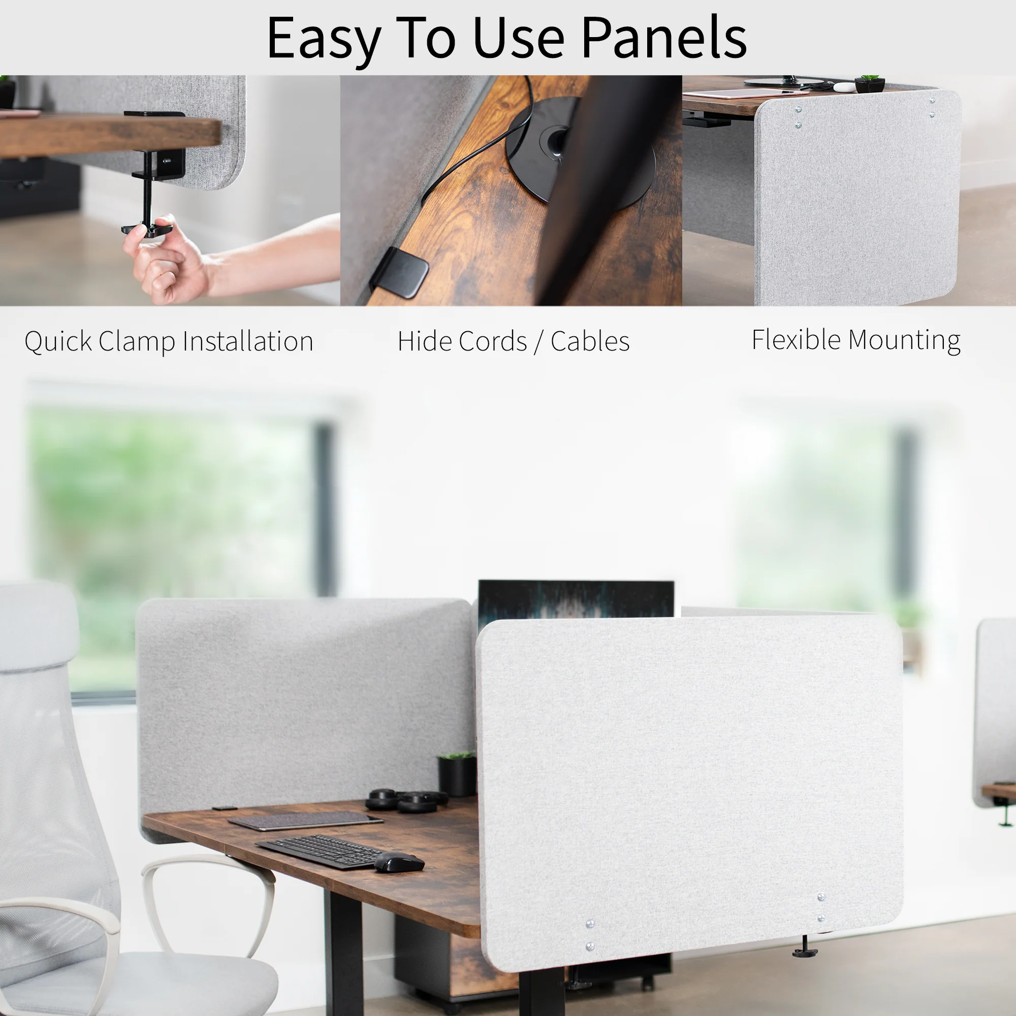 Clamp-on/Screw-on Desk Privacy Panels (x2) - Image 7