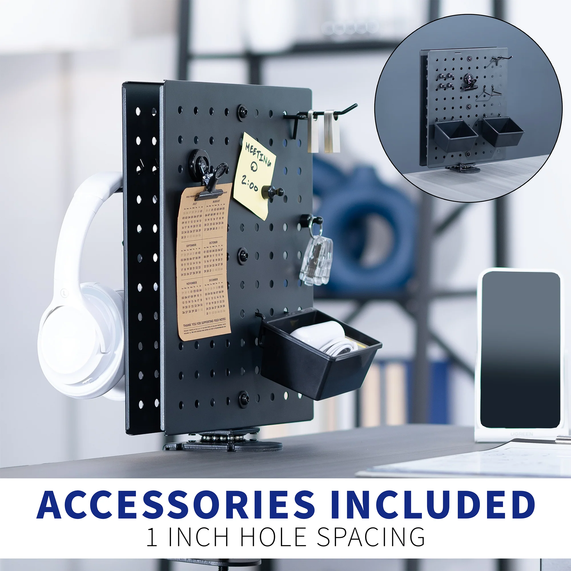 Clamp-on Rotating Pegboard & Accessory Holder - Image 9