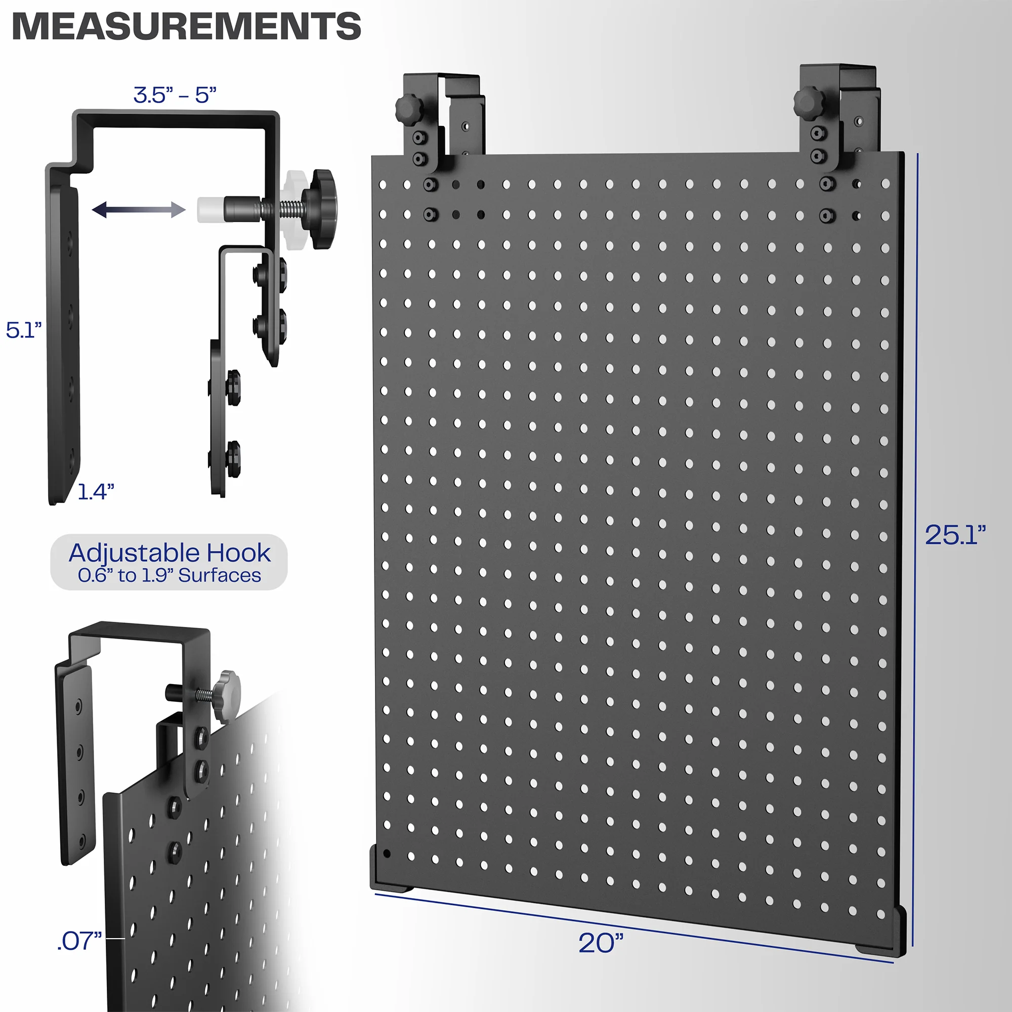 Hanging 25" x 20" Pegboard - Image 3