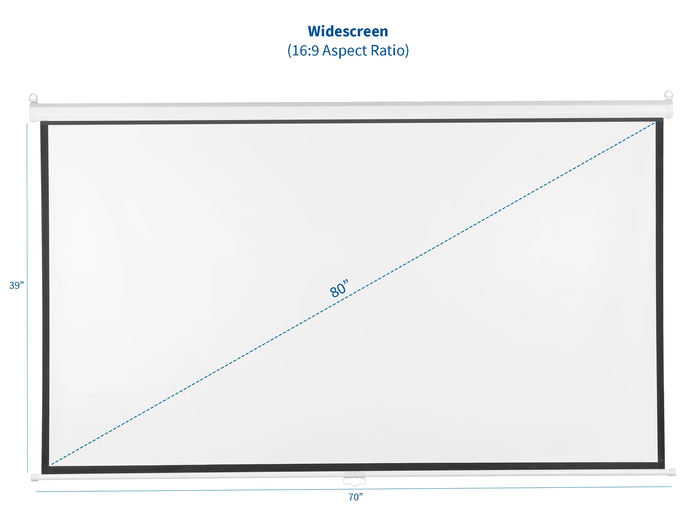 80" Manual Projector Screen 16:9 - Image 4