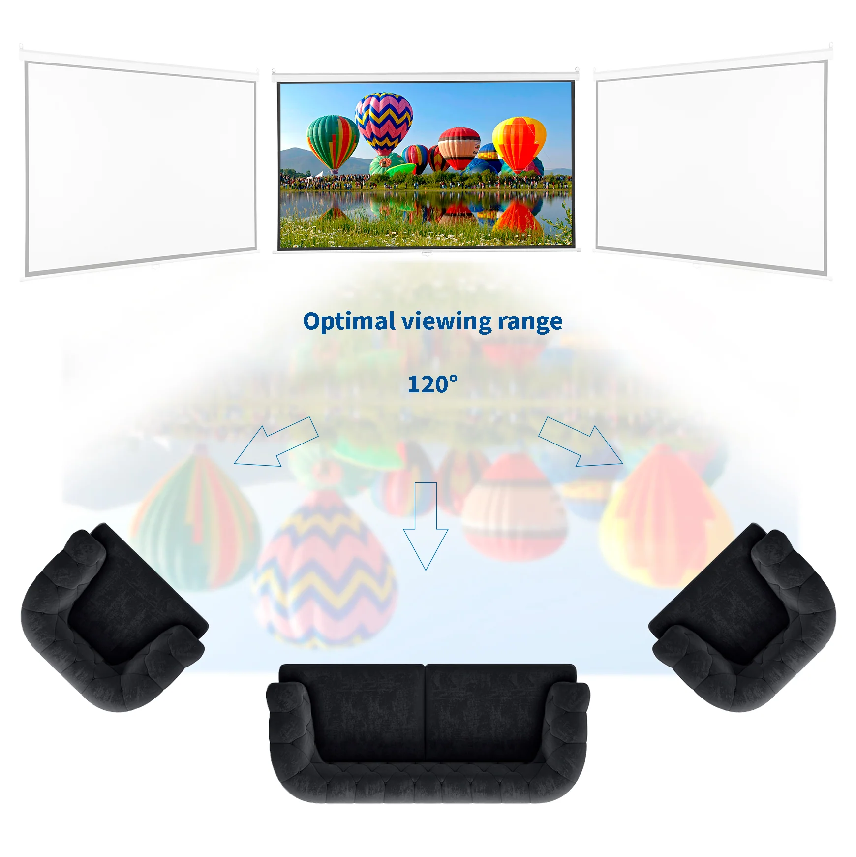 80" Manual Projector Screen 16:9 - Image 5