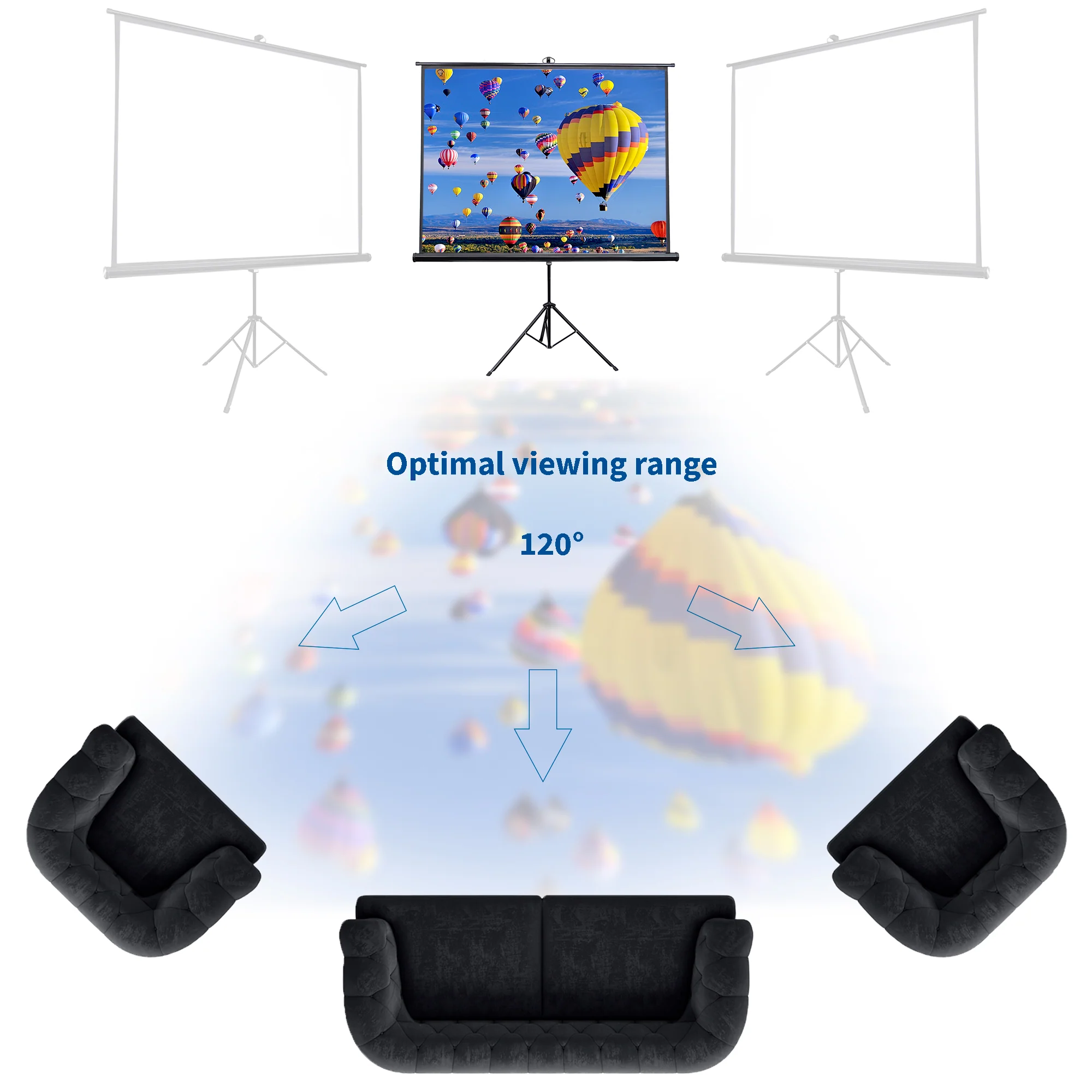 100" Portable Tripod Projector Screen 4:3 - Image 4