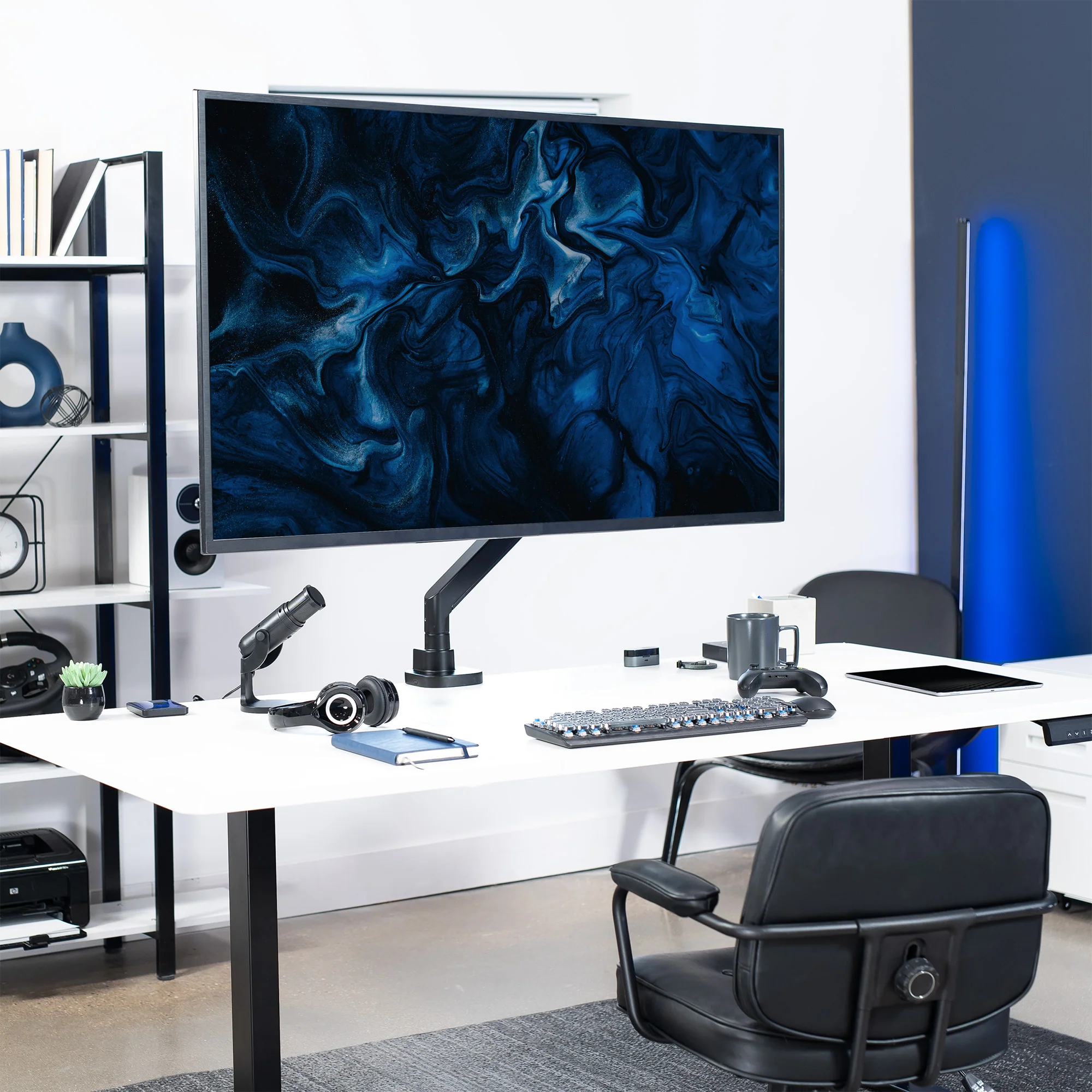 Pneumatic Arm Single Ultrawide Monitor Desk Mount - Up to 57" Screens - Image 9