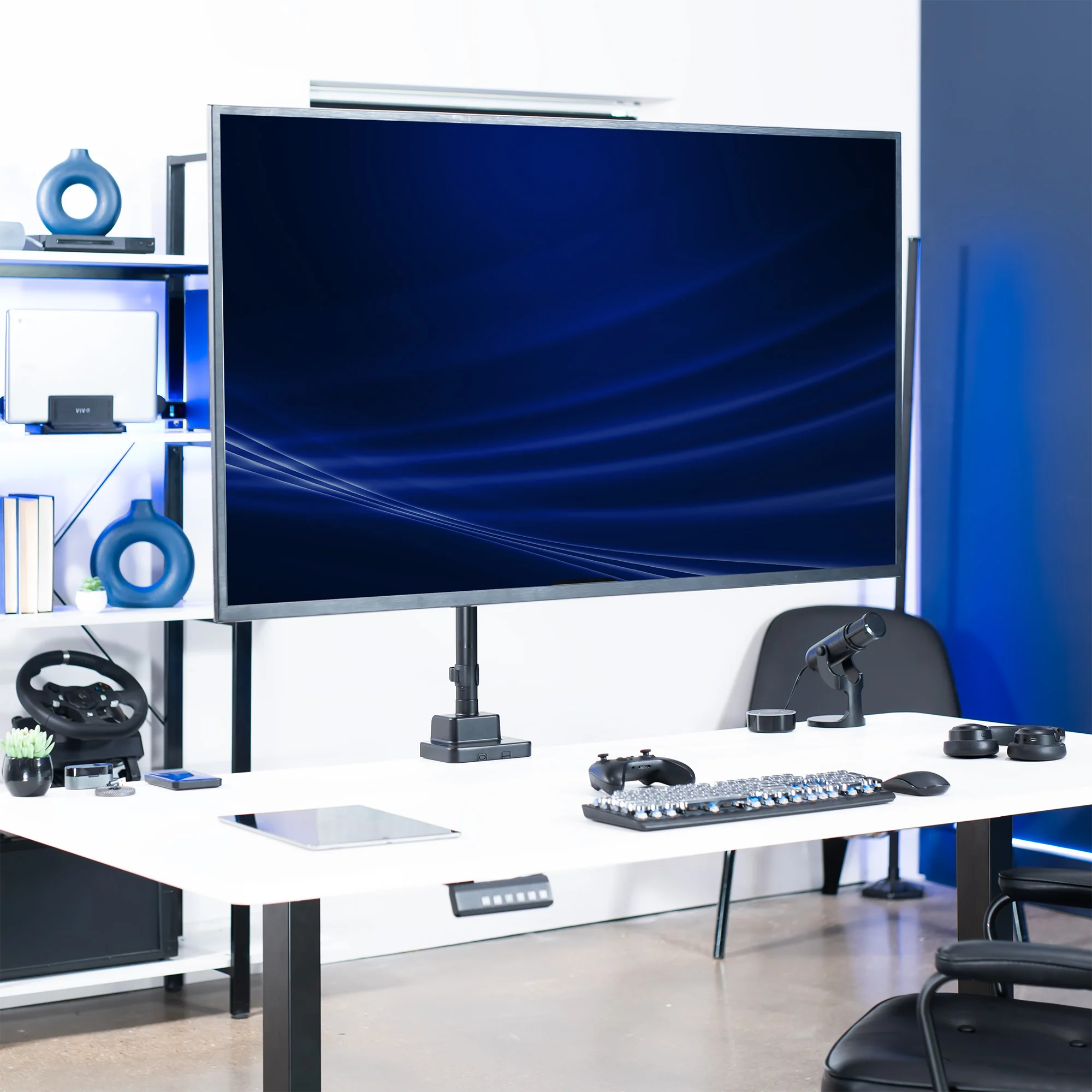 Pneumatic Arm Single Ultrawide Monitor Desk Mount - Up to 57" Screens - Image 10