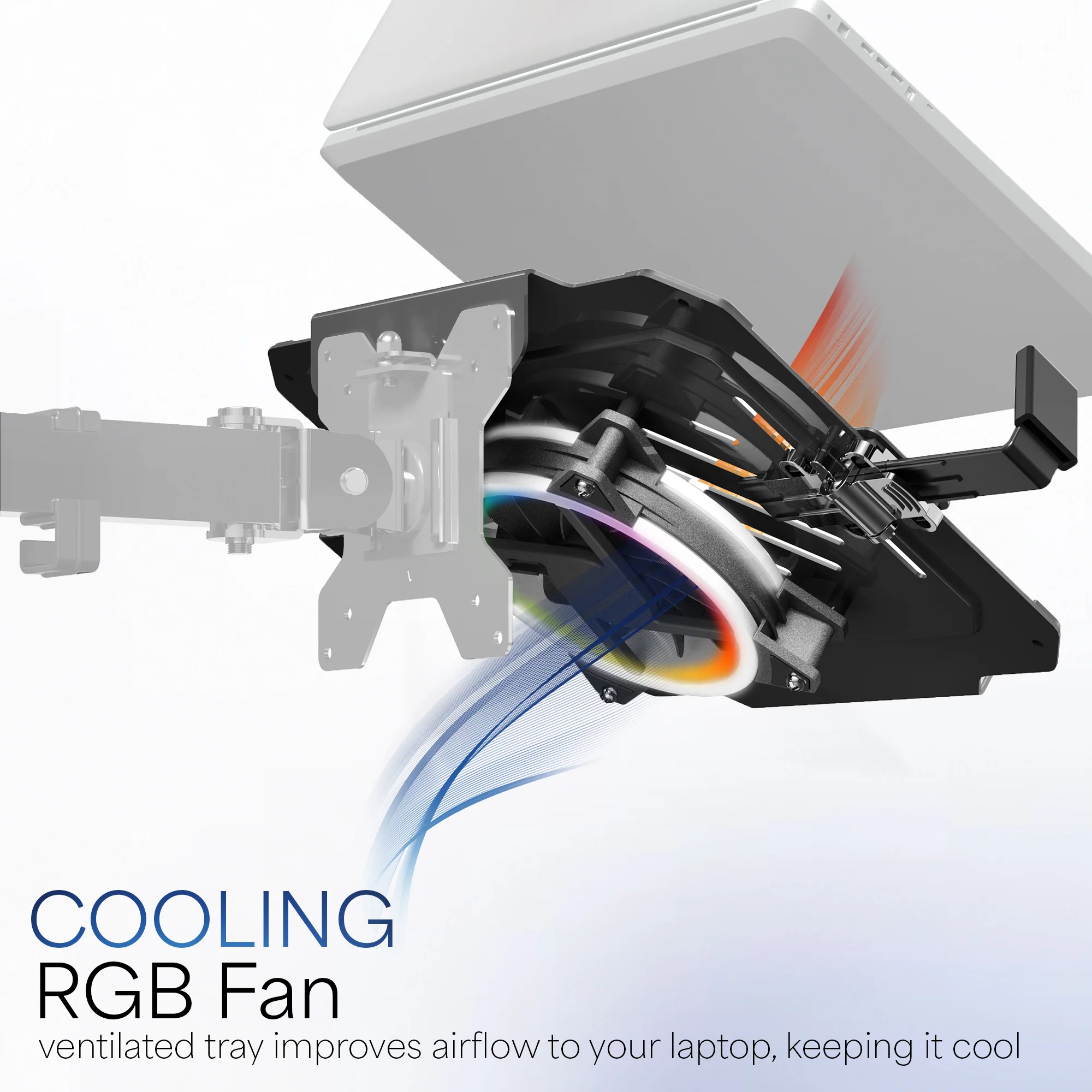 VESA Compatible Laptop Tray with RGB Fan - Image 3