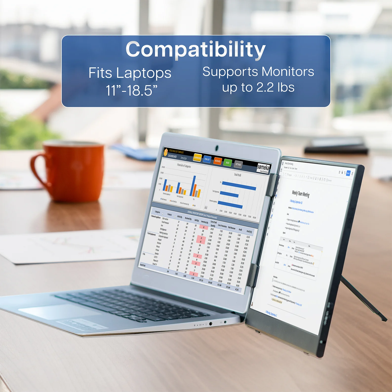 Portable Monitor Laptop Extension Holder - Image 5