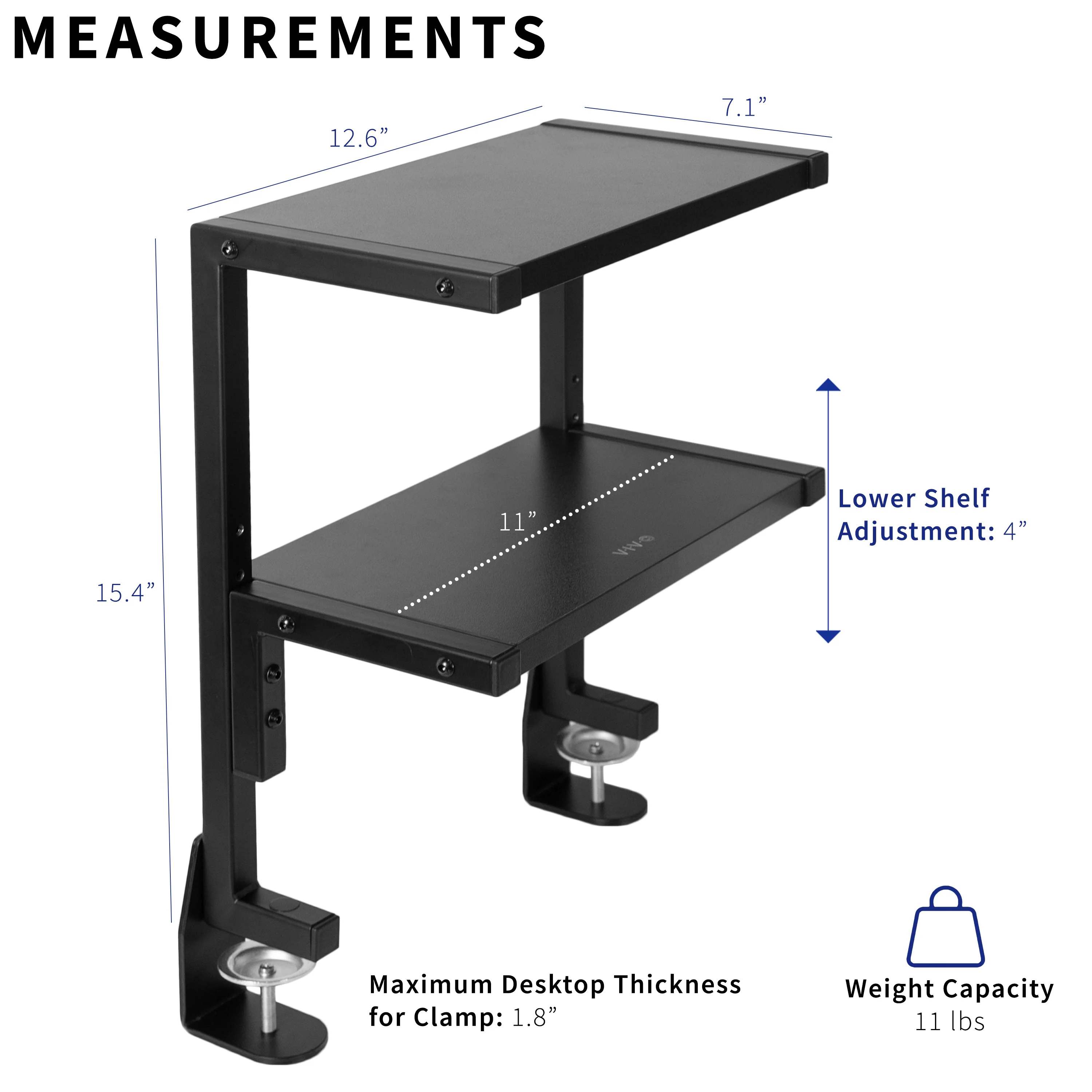 Above/Below Clamp-on Dual Shelf - Image 3