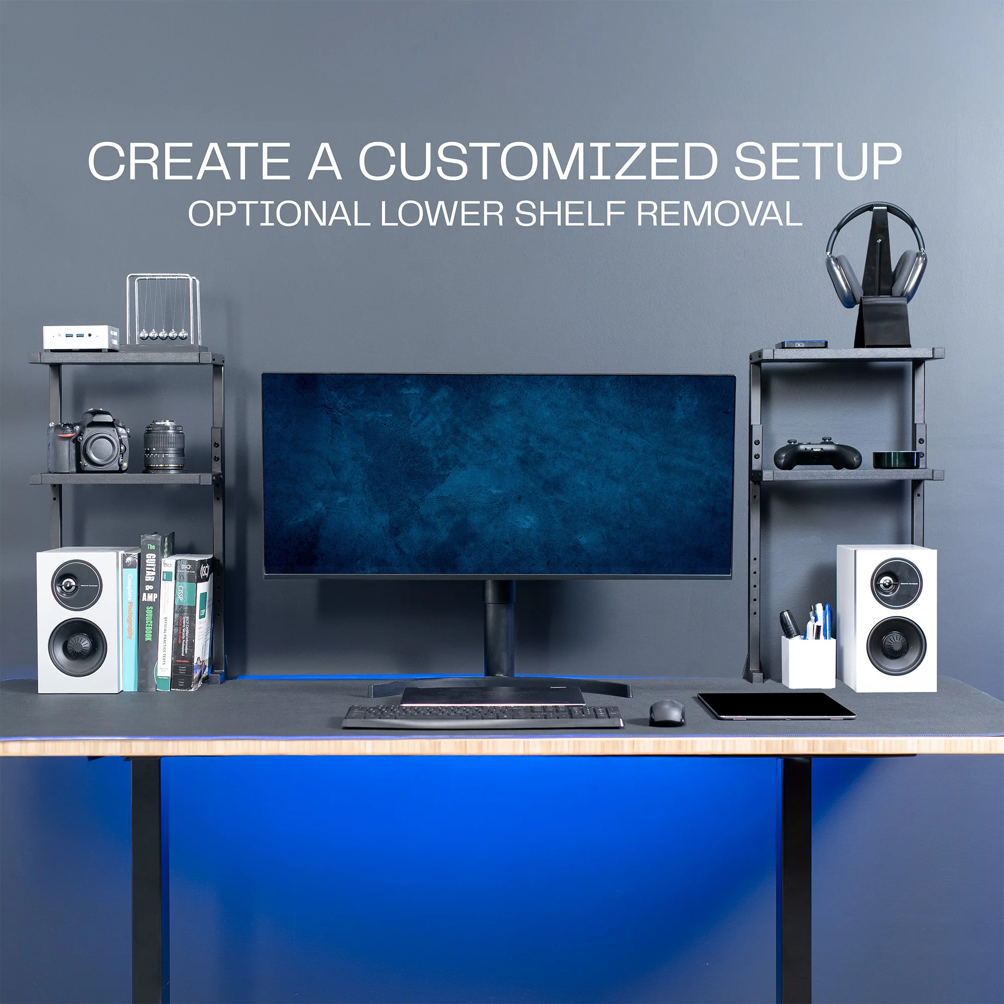 13" Clamp-on 3-Tier Shelving Unit for Desk - Image 7