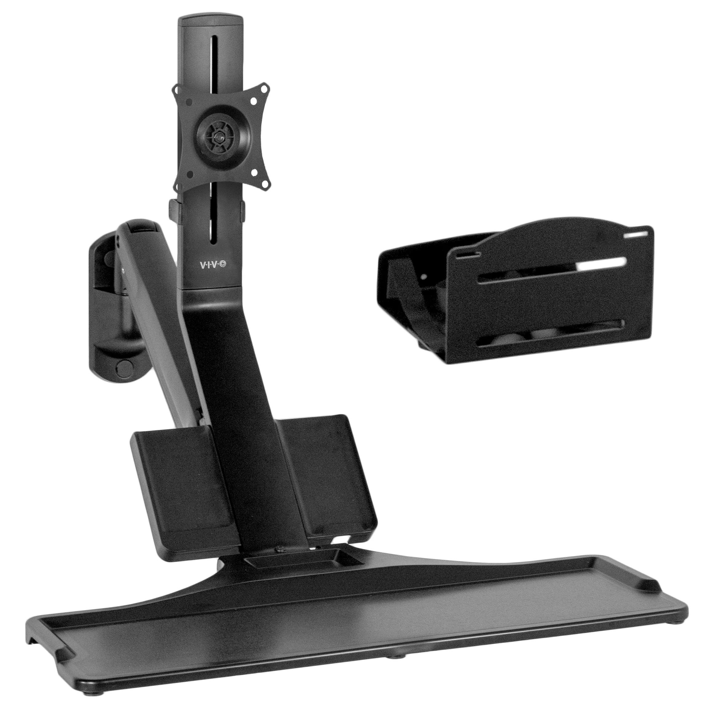 Single 17" to 32" Monitor Sit to Stand Wall Mount Workstation - Image 12