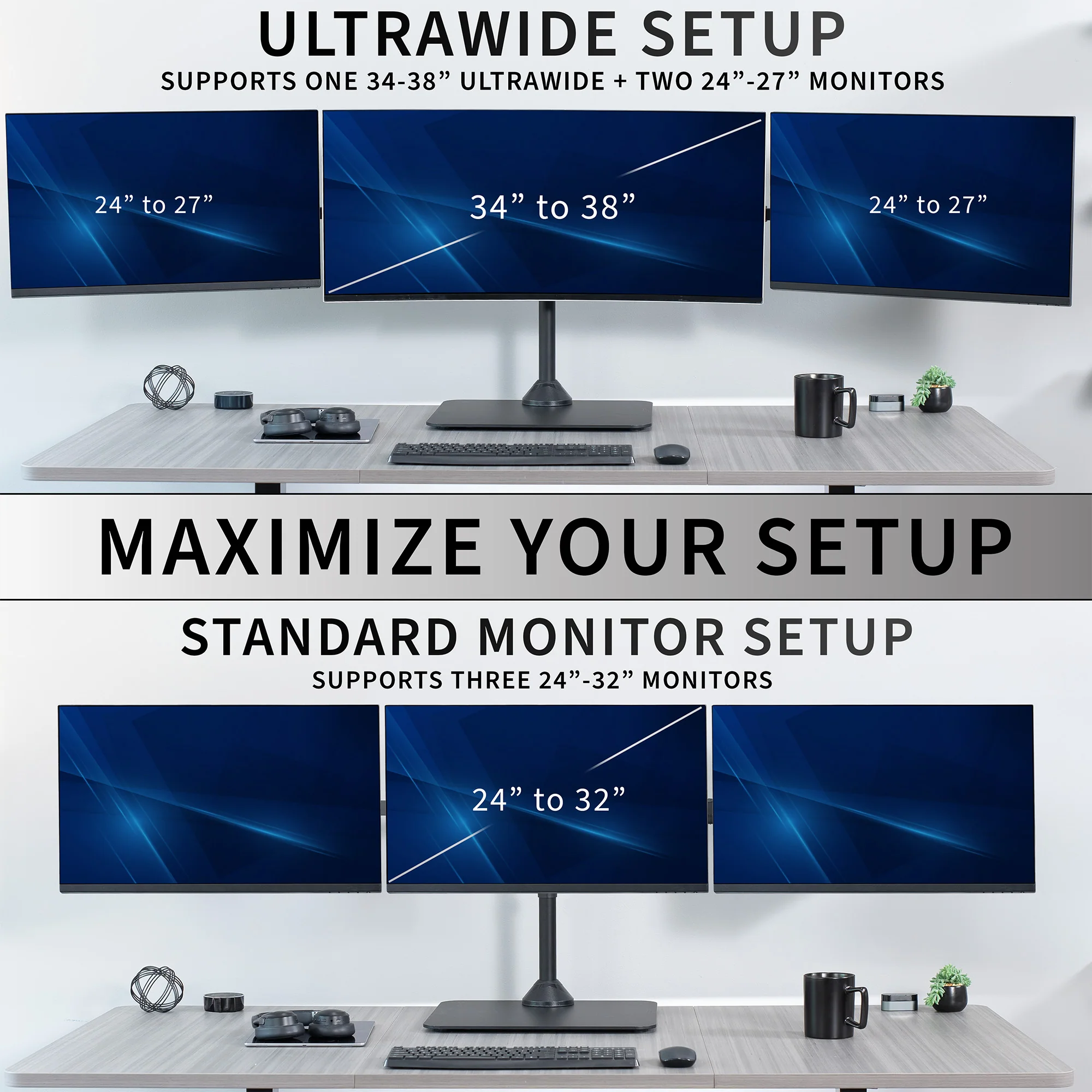 Telescoping Triple Monitor Desk Stand - Image 7