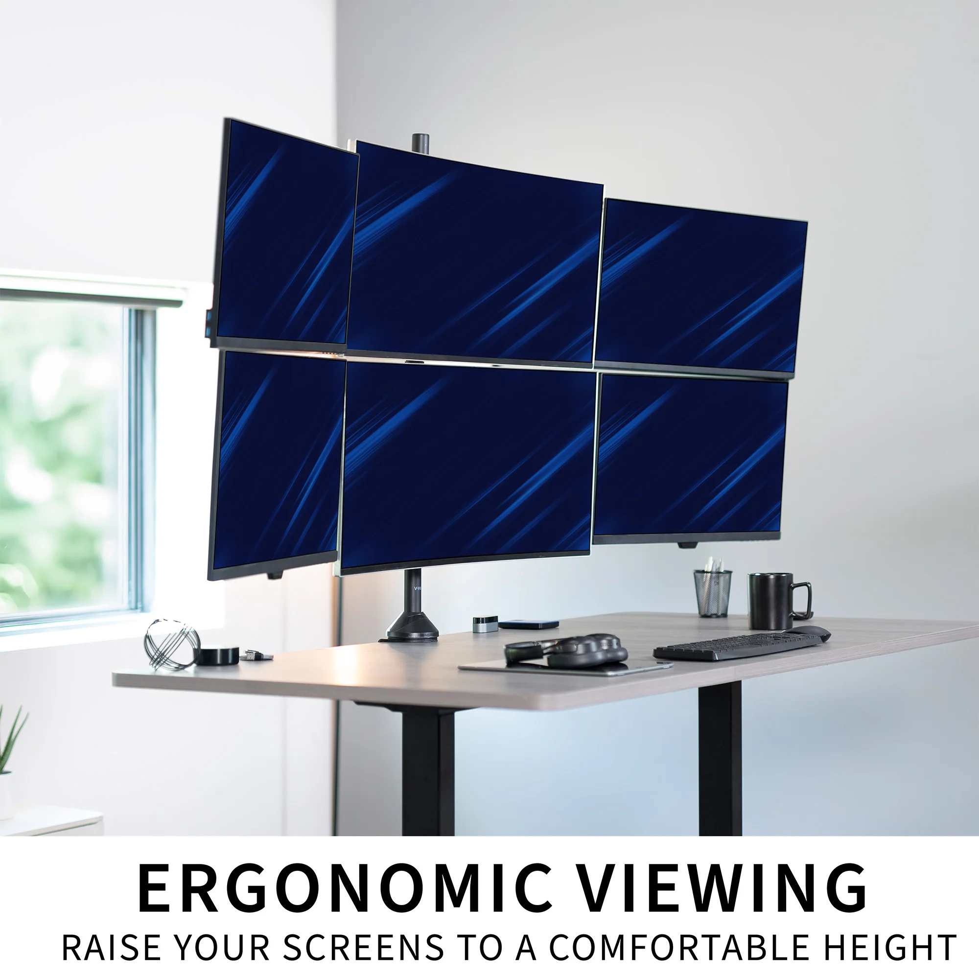 Telescoping Hex Monitor Desk Mount - Image 6