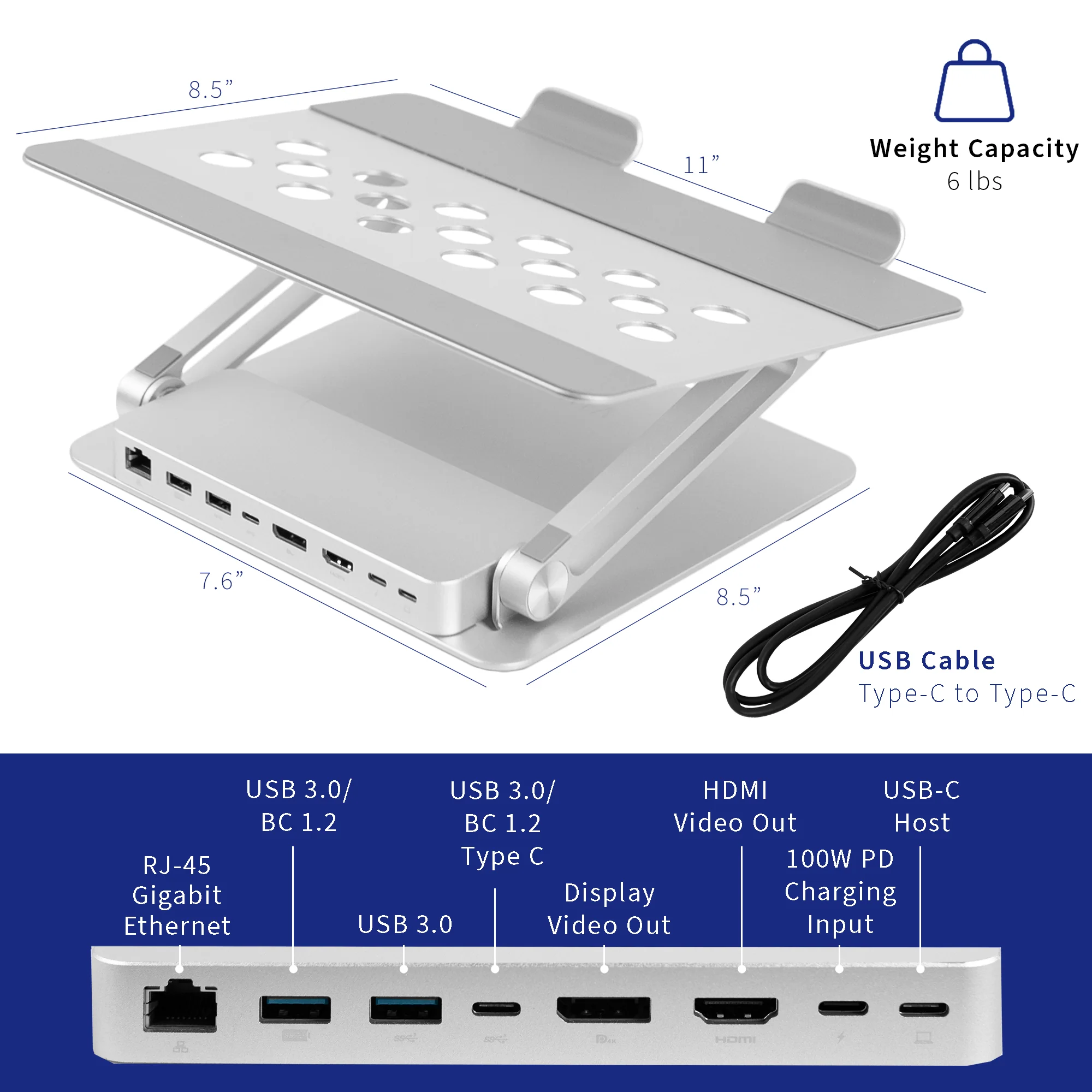 Aluminum Laptop Riser Docking Station - Image 3
