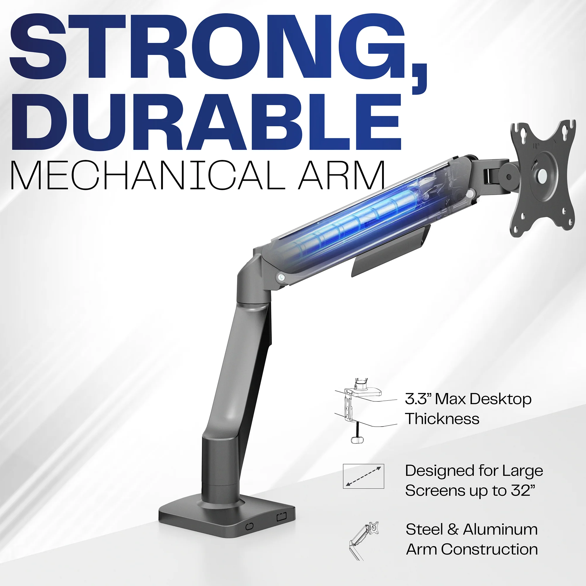 Mechanical Arm Single 17" to 32" Monitor Desk Mount - Image 3