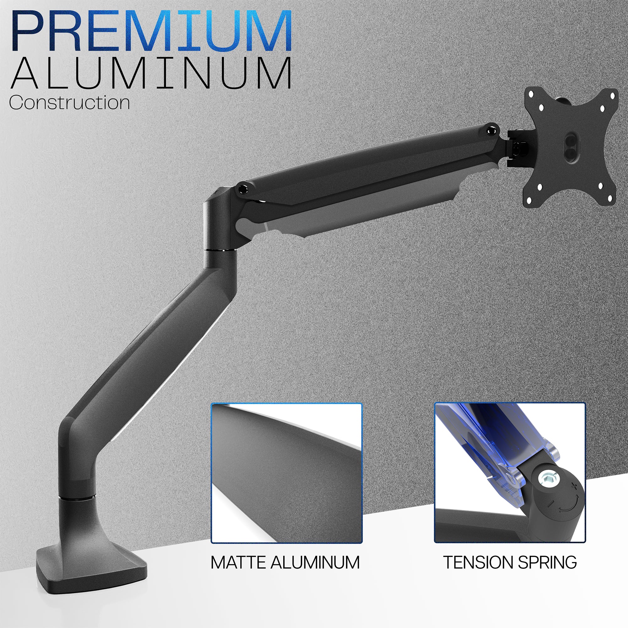 Pneumatic Arm Single 13” to 32" Monitor Desk Mount - Image 3