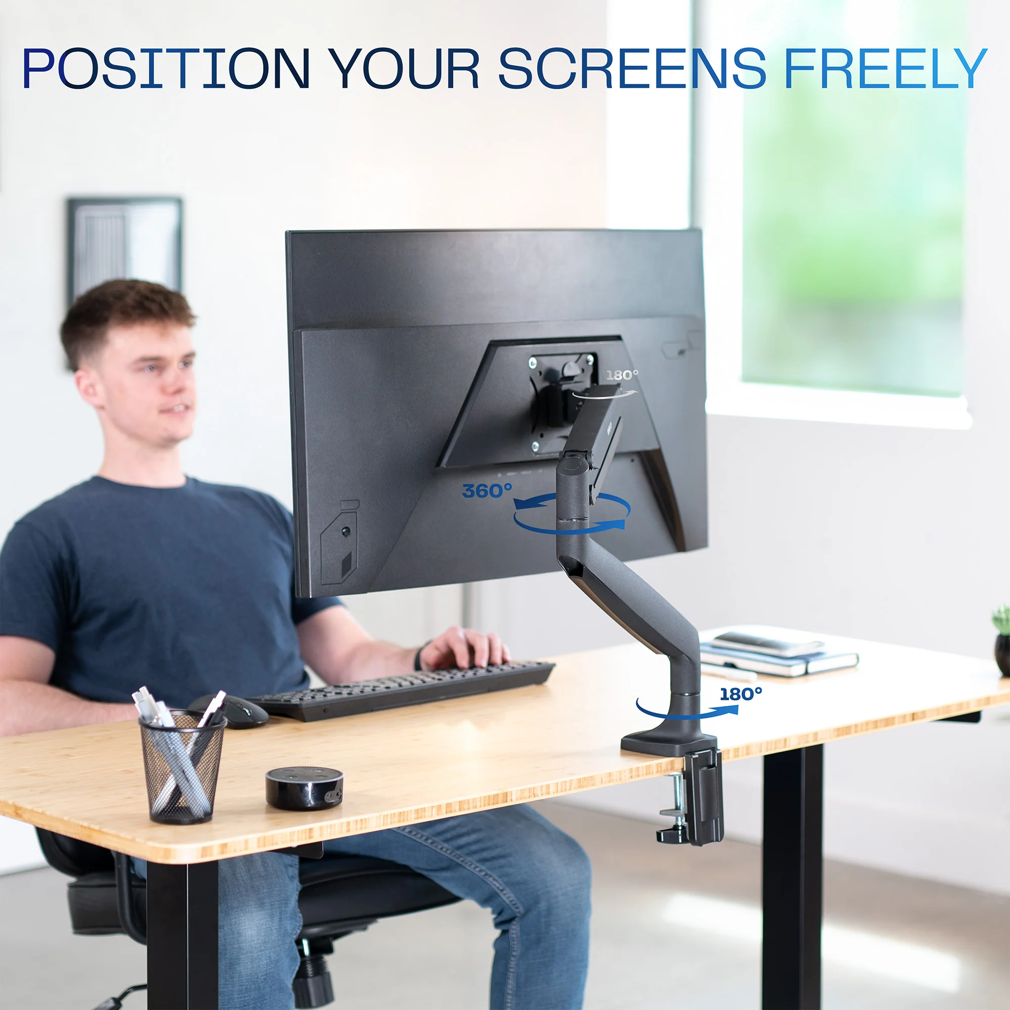 Pneumatic Arm Single 13” to 32" Monitor Desk Mount - Image 6