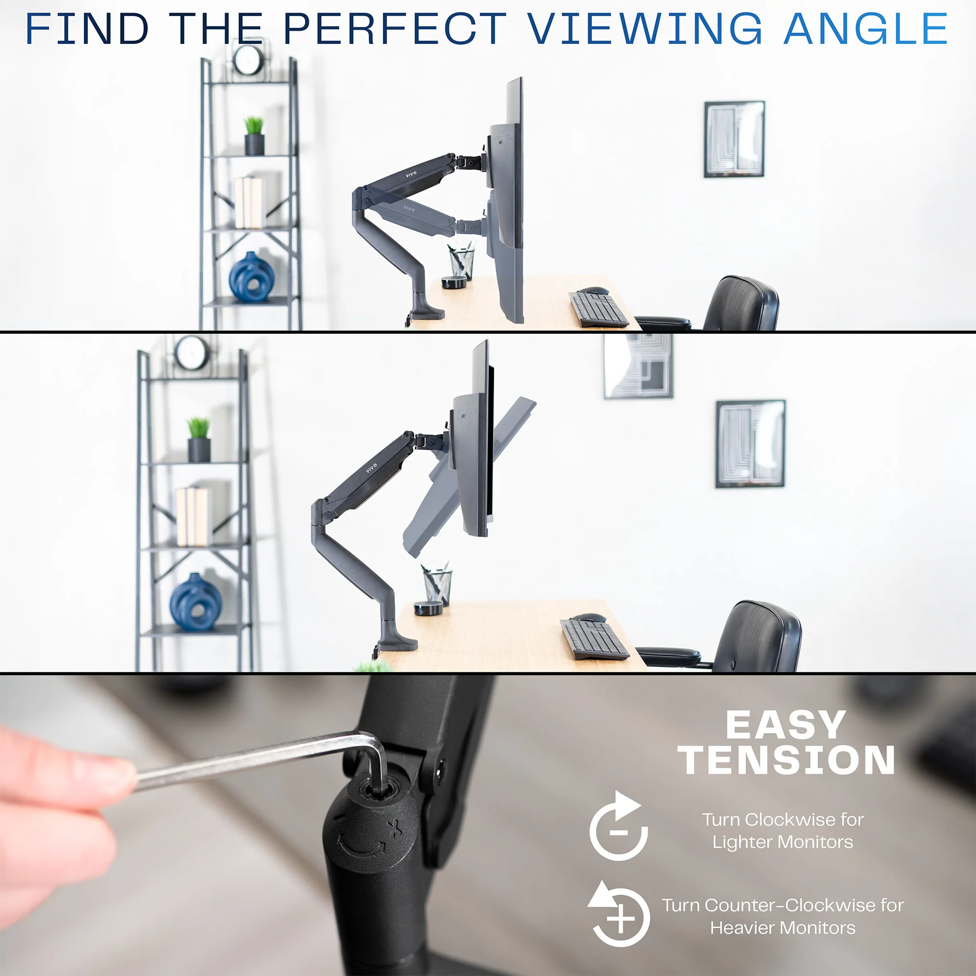 Pneumatic Arm Single 13” to 32" Monitor Desk Mount - Image 9