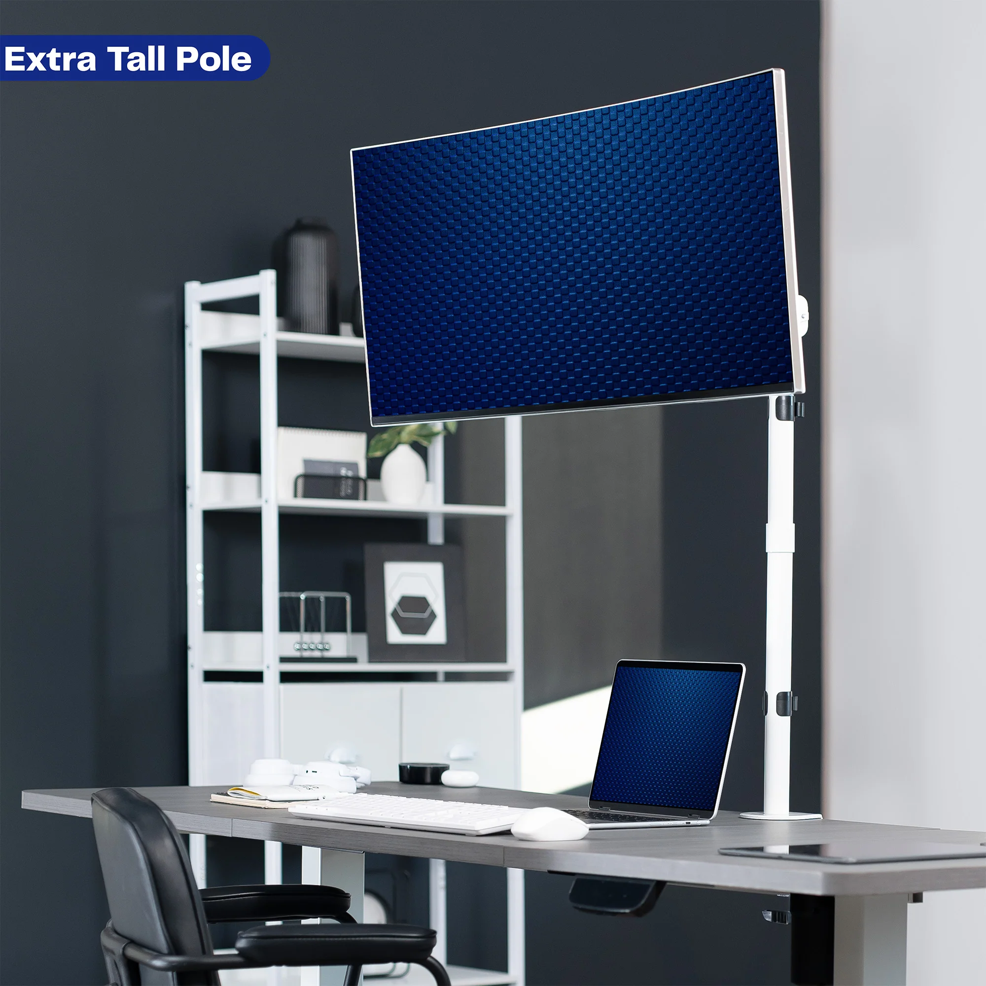 Single Monitor Extra Tall Desk Mount - Up to 38" Screens - Image 11