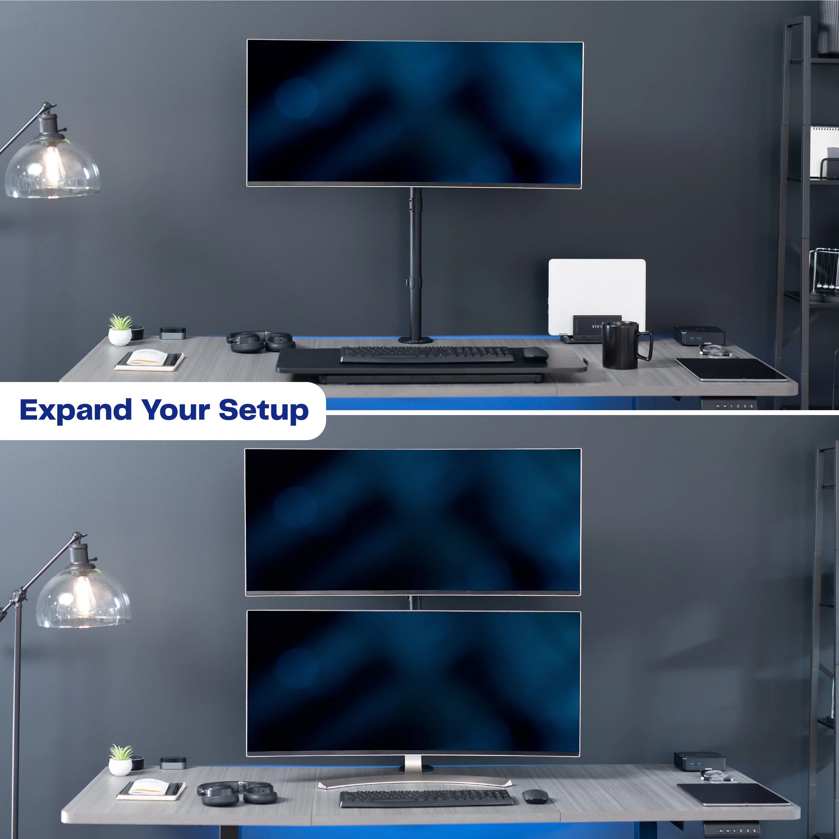 Single Monitor Extra Tall Desk Mount - Up to 38" Screens - Image 8