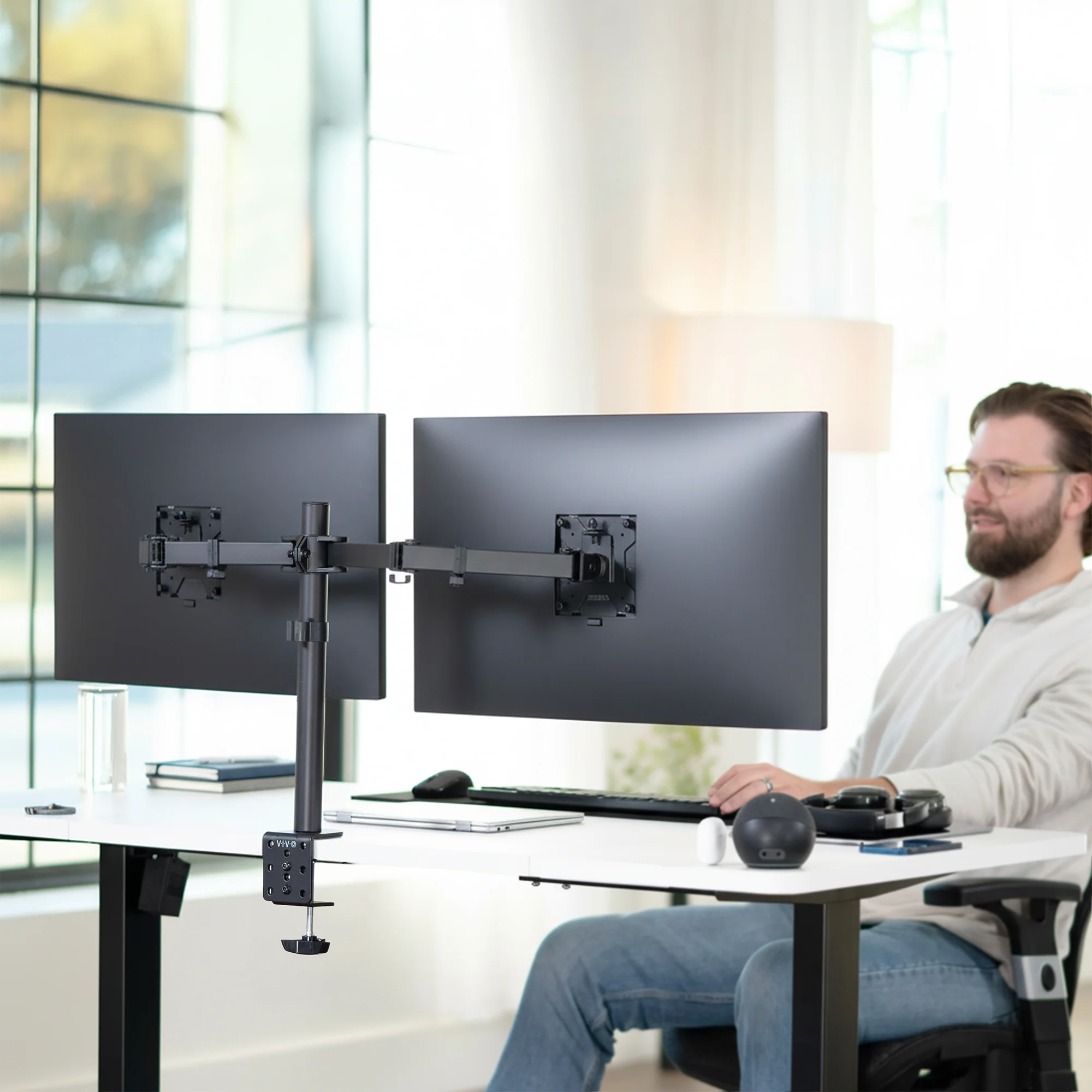 VIVO Dual Monitor Desk Mount Adjustable Stand - Image 15