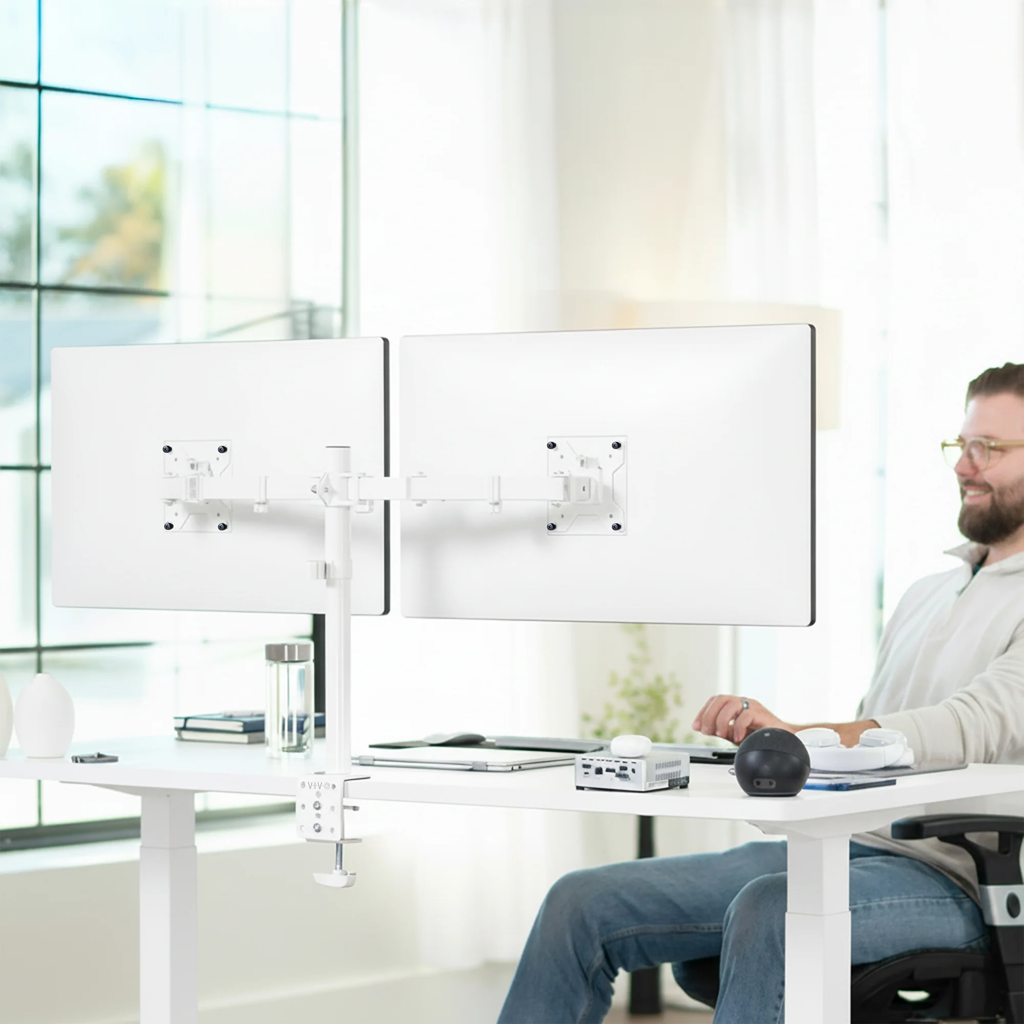 VIVO Dual Monitor Desk Mount Adjustable Stand - Image 18
