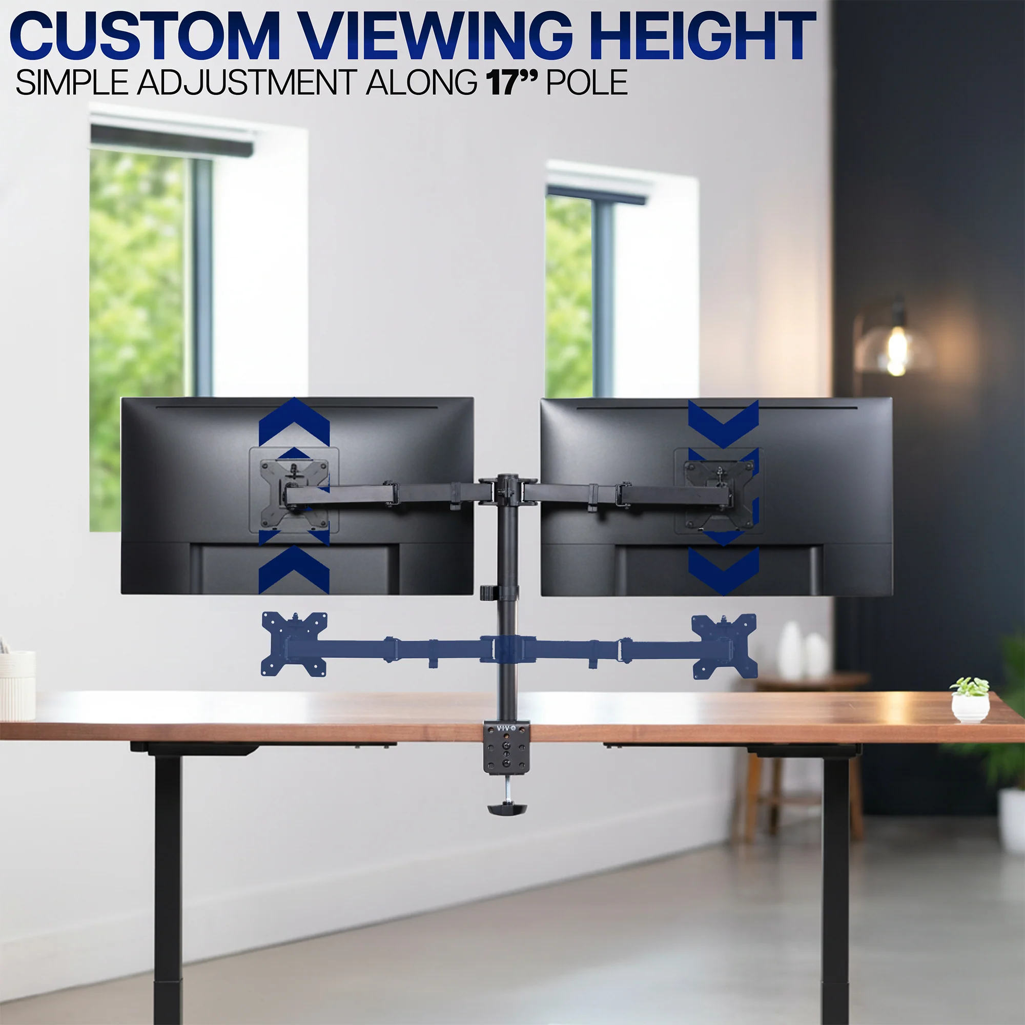 VIVO Dual Monitor Desk Mount Adjustable Stand - Image 5