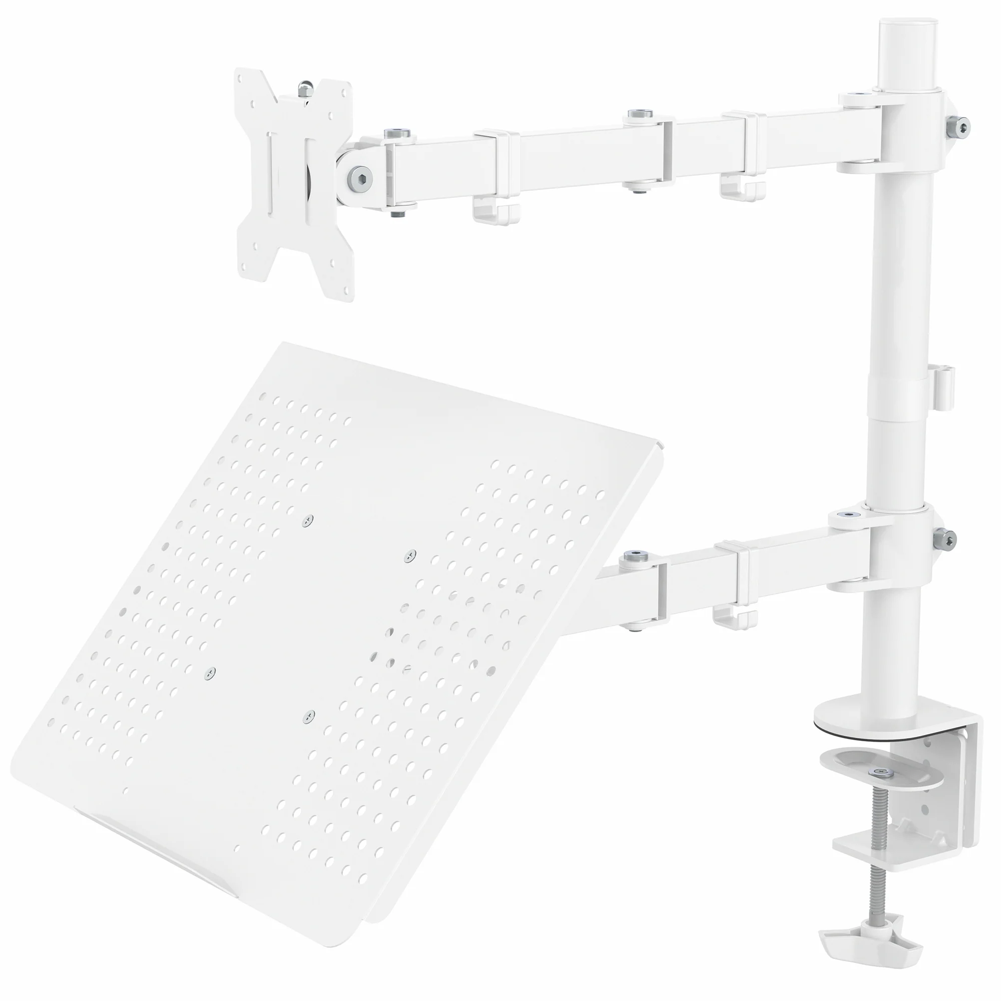 Single Monitor and Laptop Desk Mount - Up to 32" Screens, 17" Laptops - Image 10