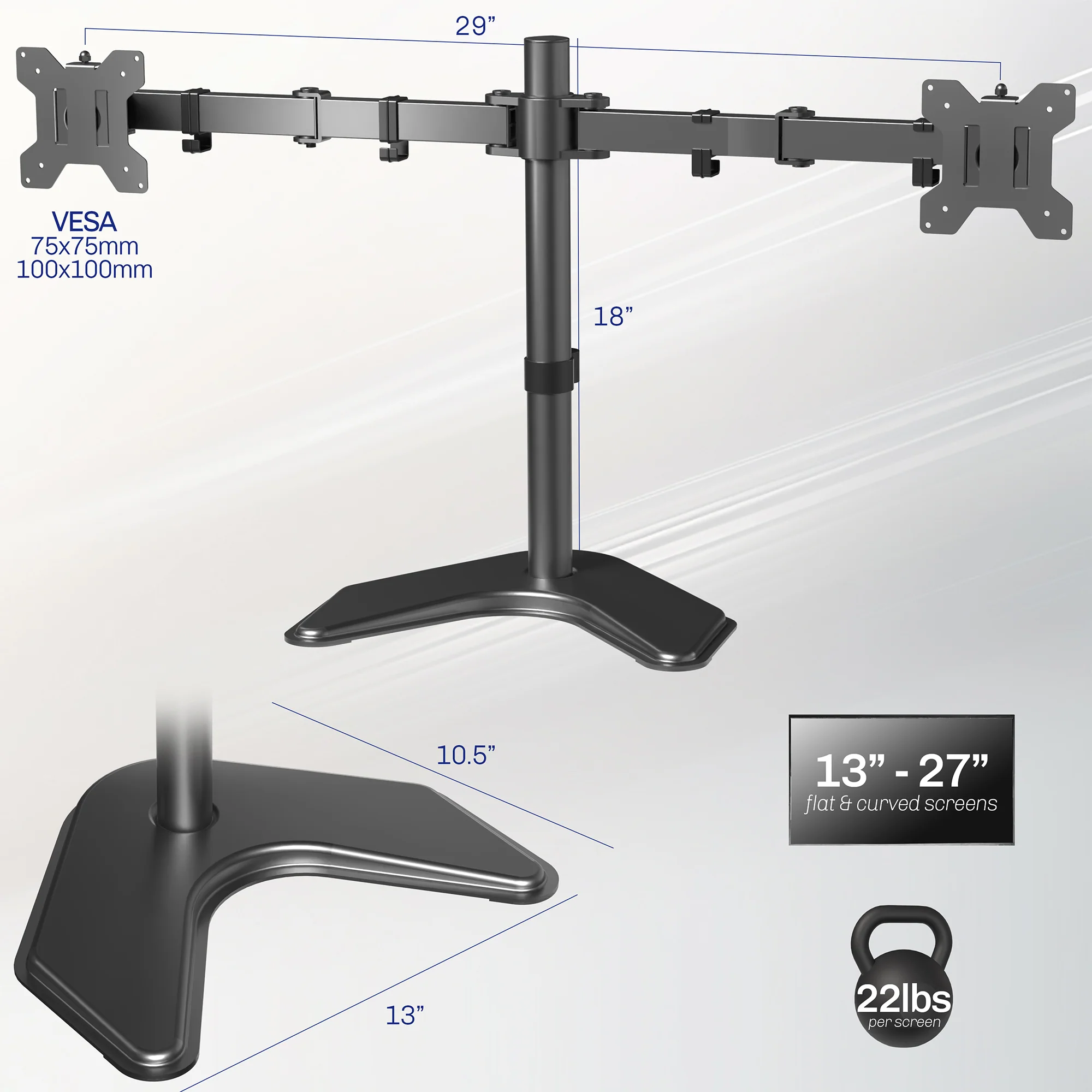 Dual Monitor Desk Stand - Up to 38" Screens - Image 3