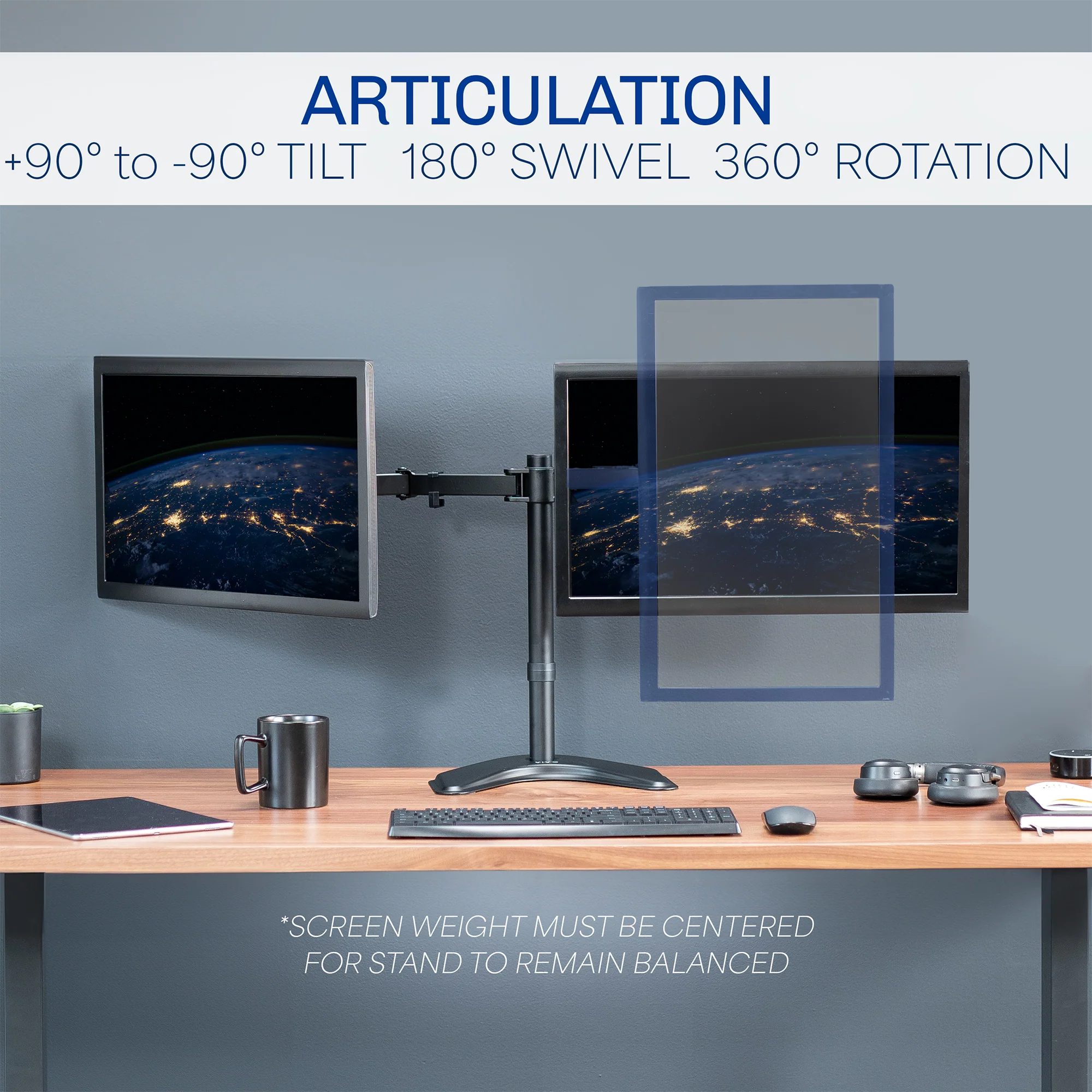 Dual Monitor Desk Stand - Up to 38" Screens - Image 4