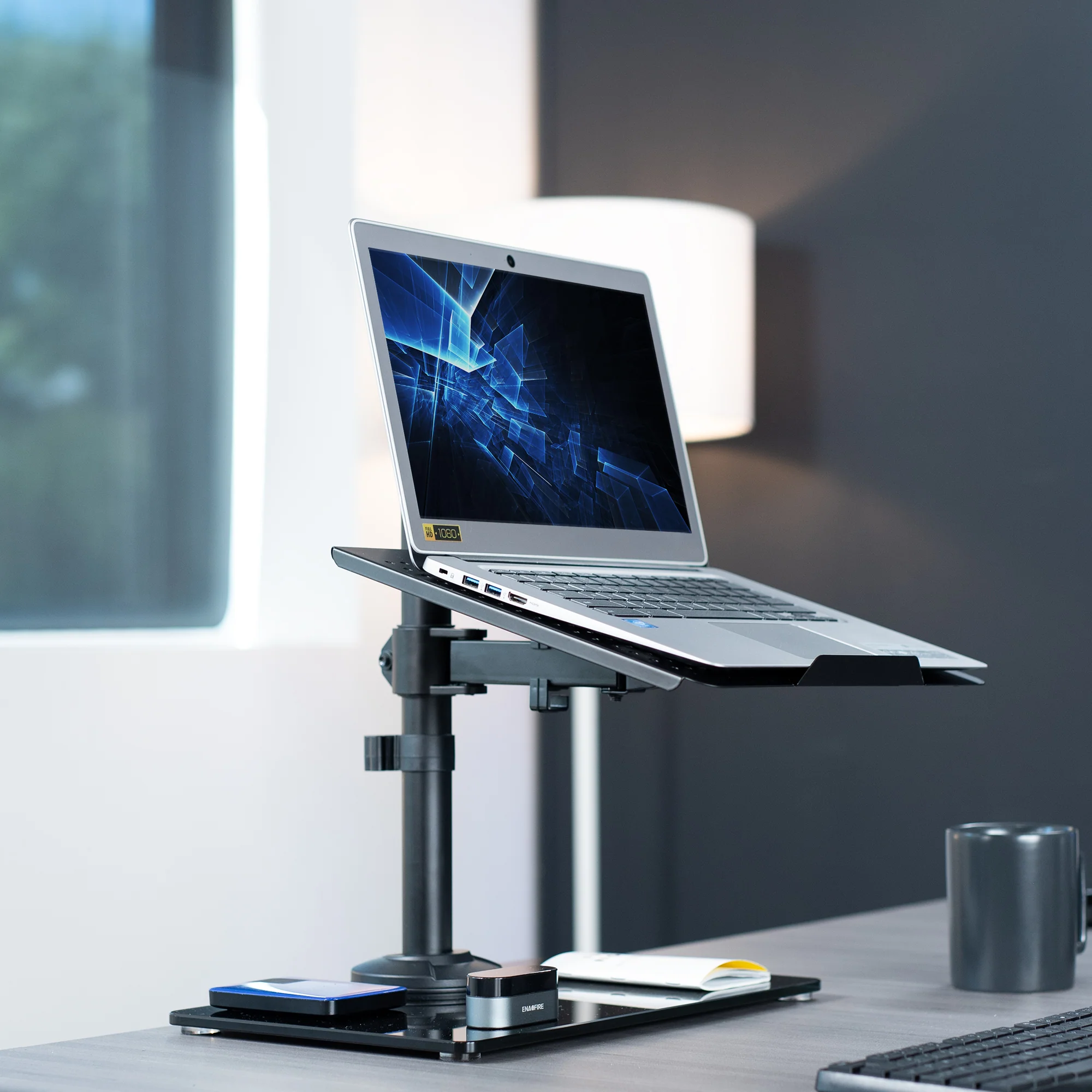Monitor and Laptop Desk Glass Stand - Up to 32" Screens, 17" Laptops - Image 11