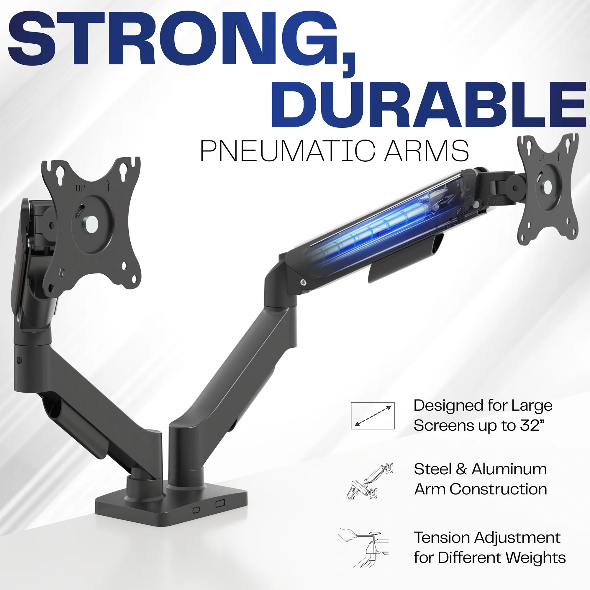 Mechanical Arm Dual 17" to 32" Monitor Desk Mount - Image 3
