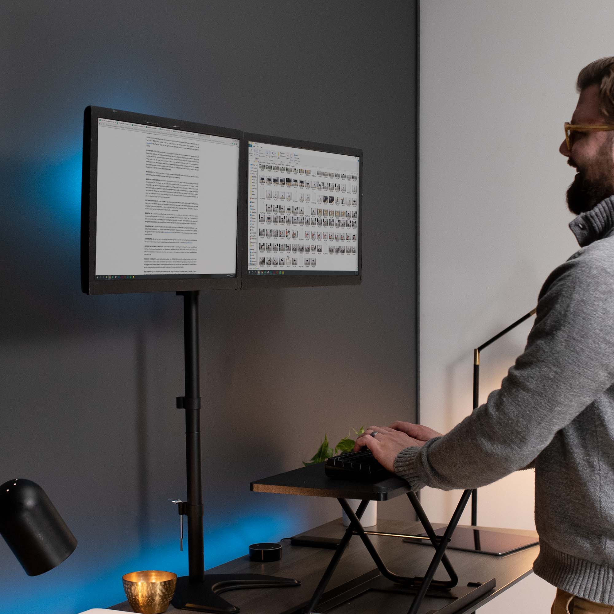 Dual 13" to 27" Monitor Extra Tall Desk Stand - Image 8