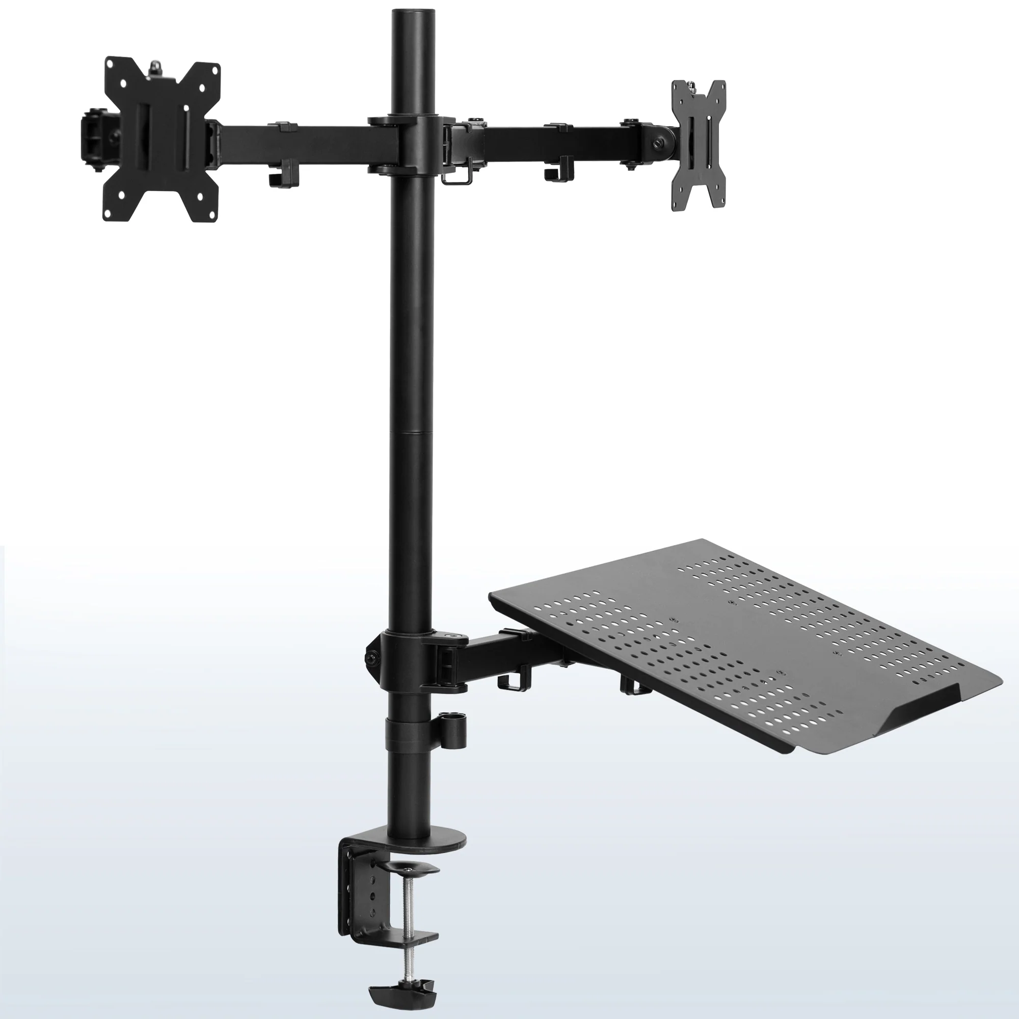 Dual 13" to 27" Monitor Extra Tall Desk Mount with Laptop Holder - Image 12