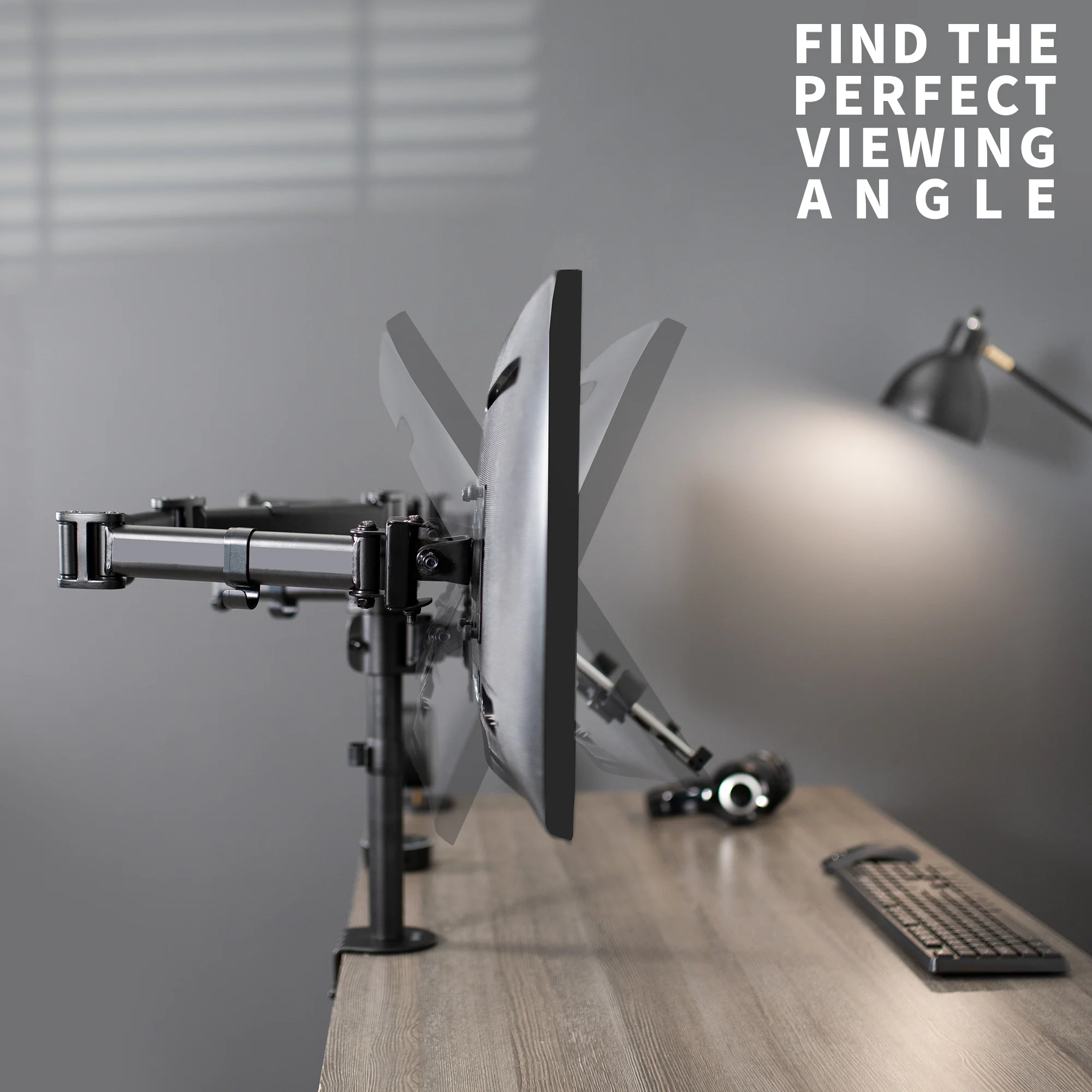 Dual Monitor + Single Laptop Desk Mount - Up to 27" Screens, 15.6" Laptops - Image 6