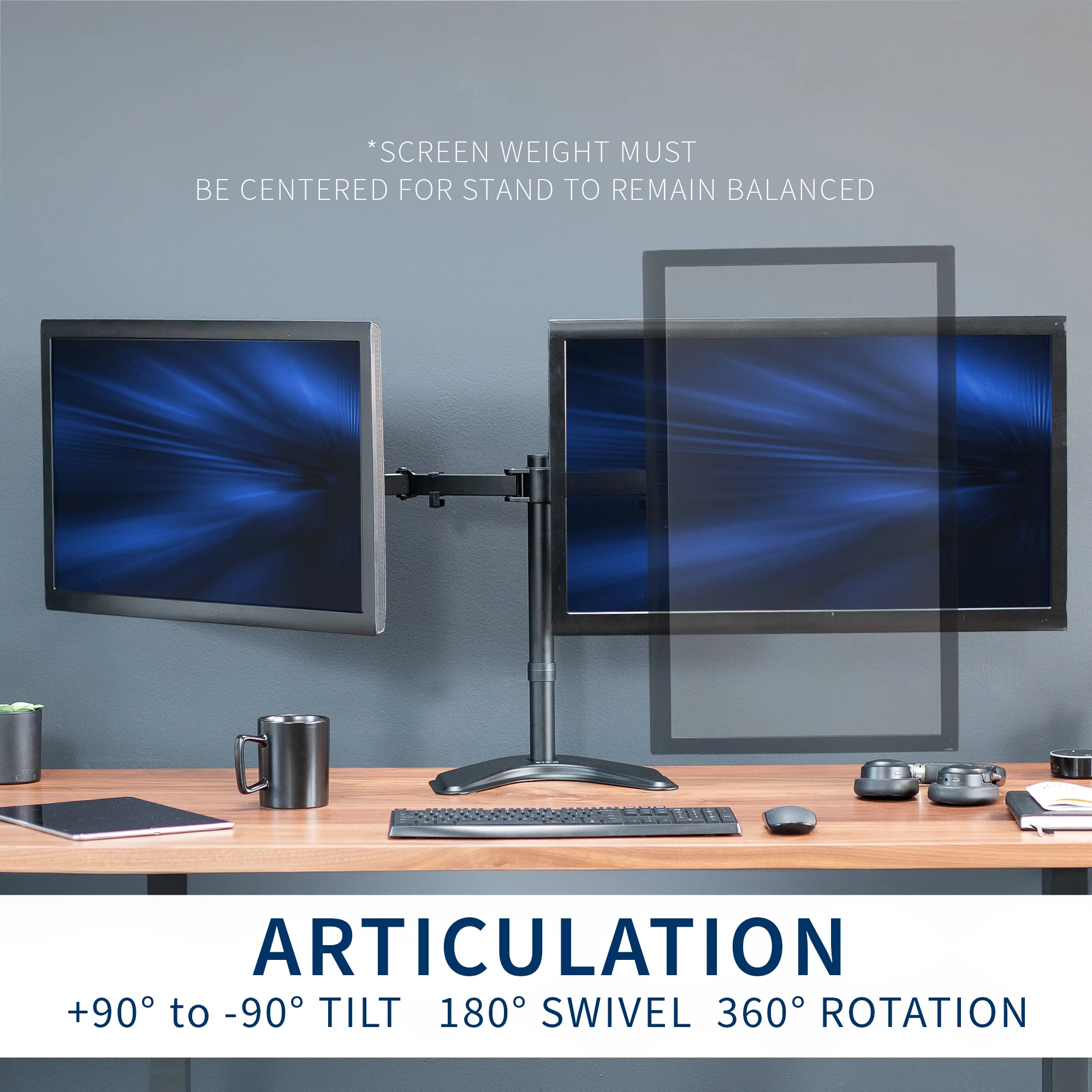 Dual 13" to 32" Monitor Desk Stand - Image 6