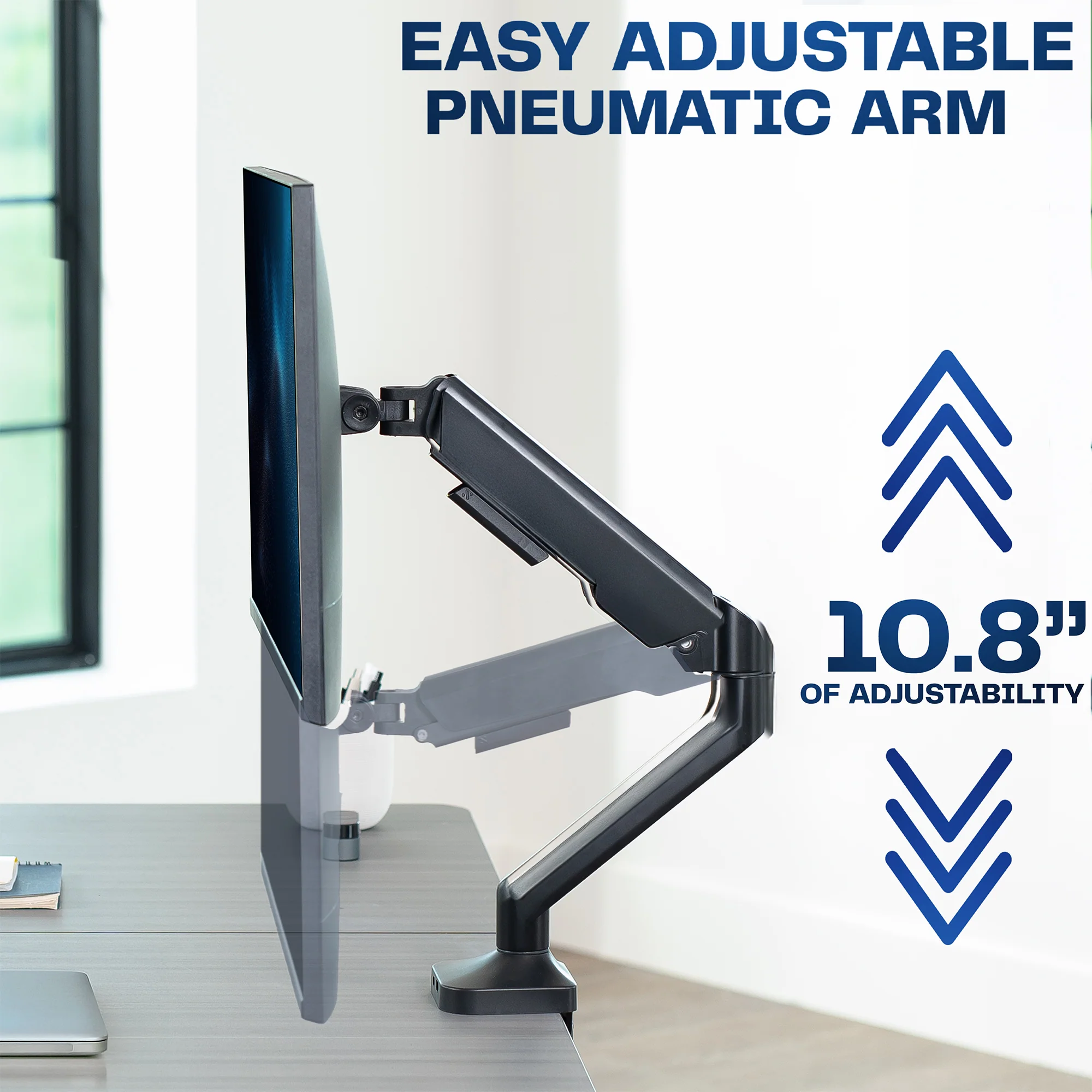 Pneumatic Arm Single Ultrawide Monitor Desk Mount - Image 8