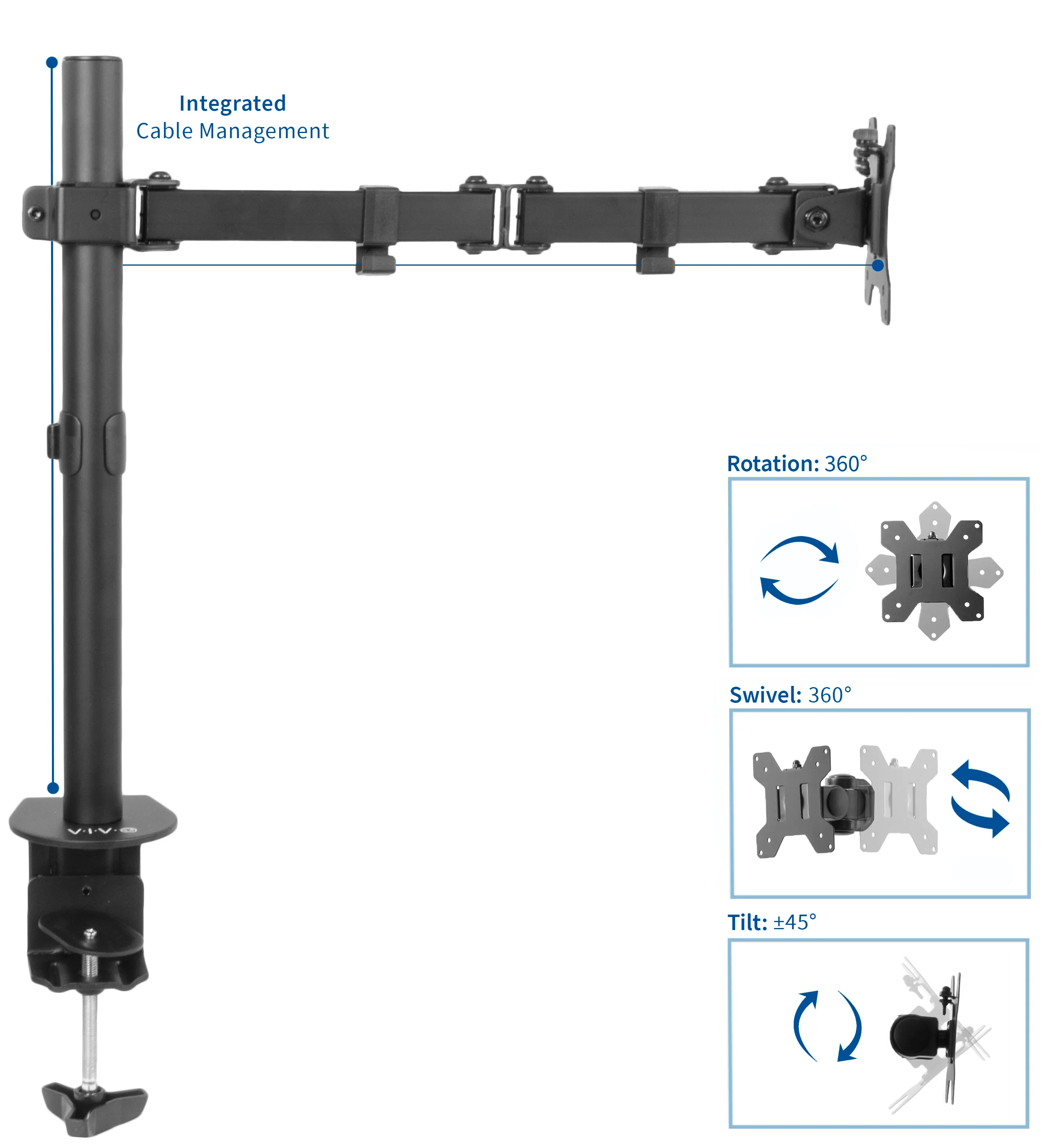 Single 13” to 32” Monitor Desk Mount - Image 5