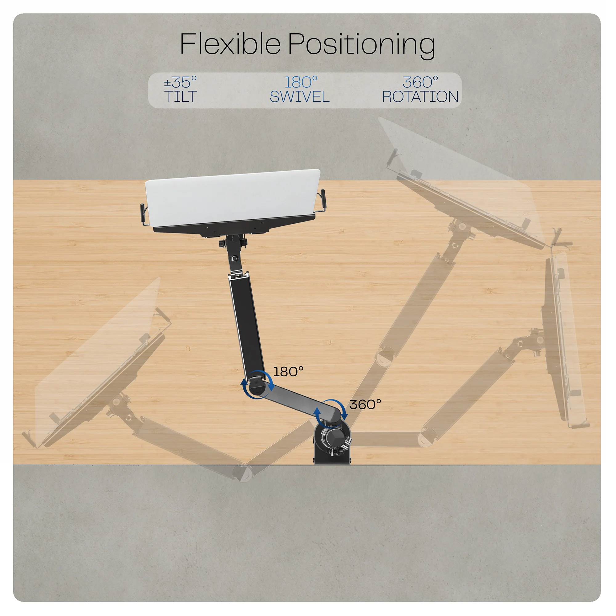 Pneumatic Arm Single Laptop Desk Mount - Image 9